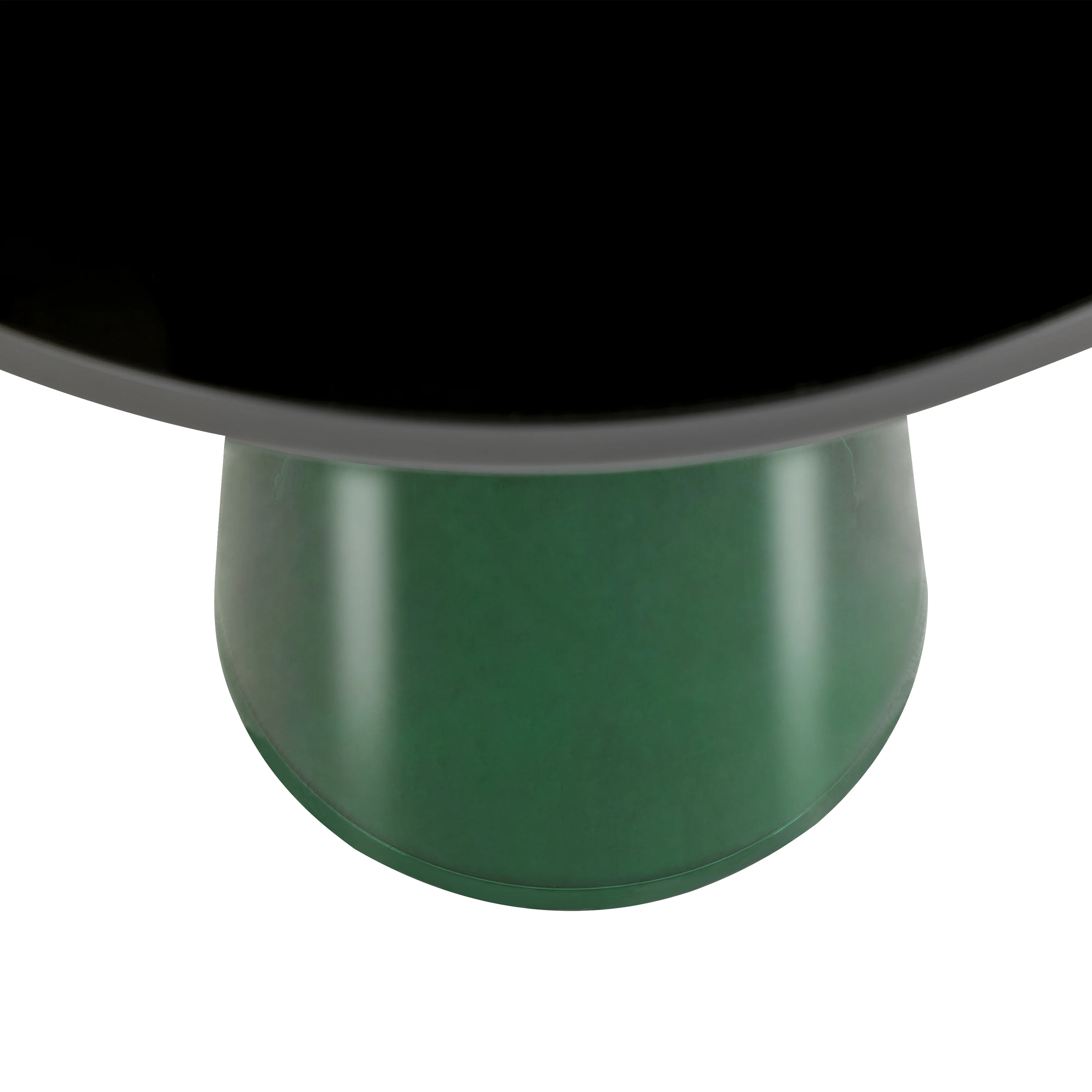 Tully Collection Glass side Table Green glass, Black Rim with Black Glass top