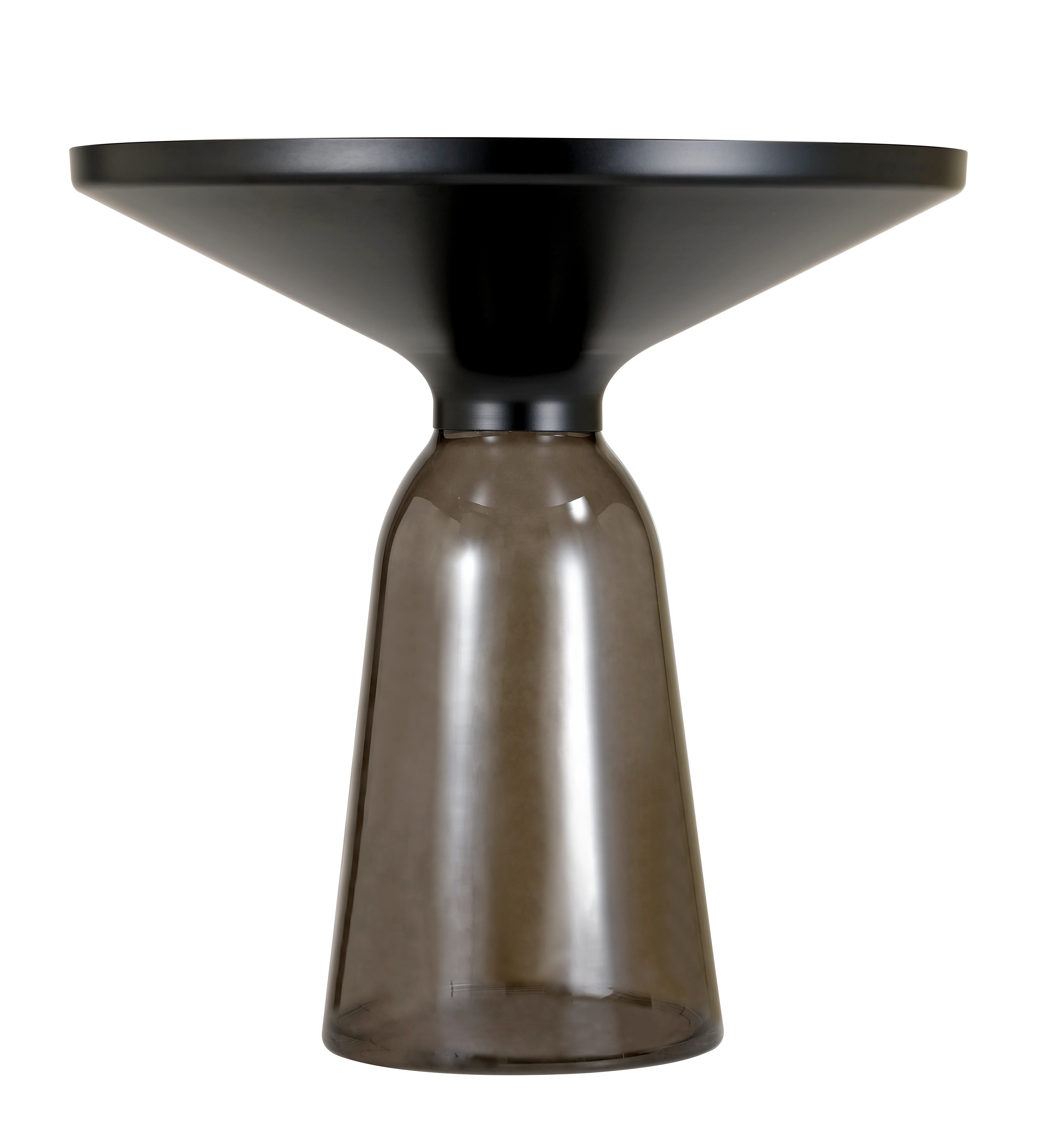 Tully Collection Glass side Table Grey glass, Black Rim with Black Glass top