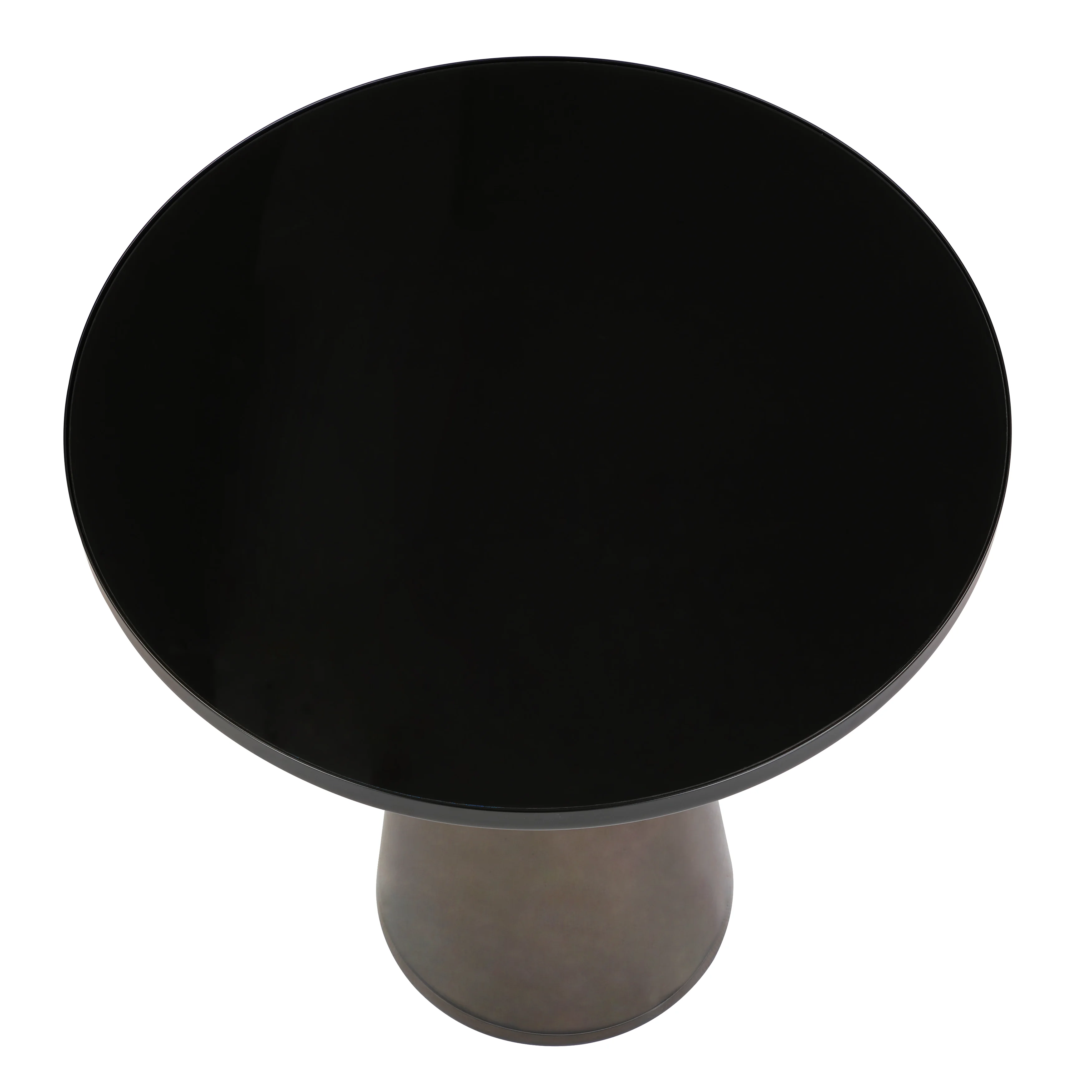 Tully Collection Glass side Table Grey glass, Black Rim with Black Glass top