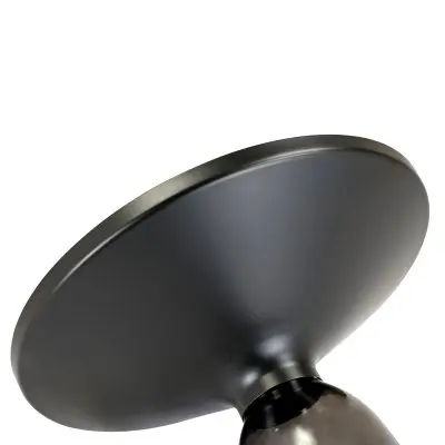 Tully Collection Glass side Table Grey glass, Black Rim with Black Glass top