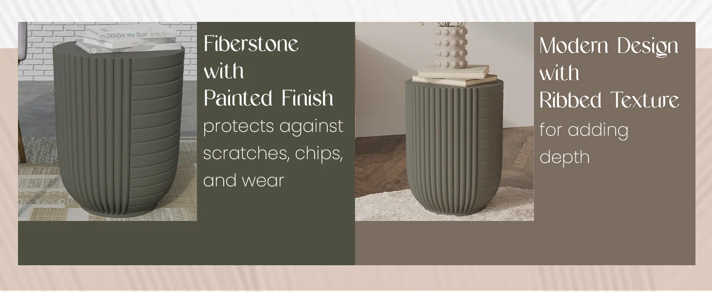 Modern Side End Table Trove Series In Green Grey