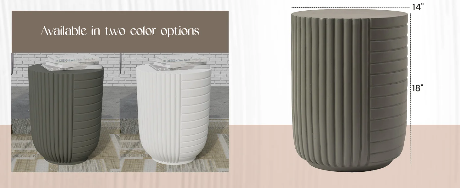 Modern Side End Table Trove Series In Green Grey