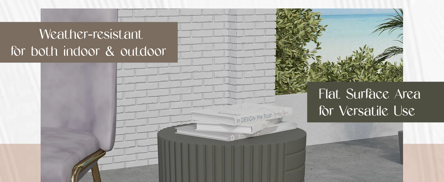 Modern Side End Table Trove Series In Green Grey