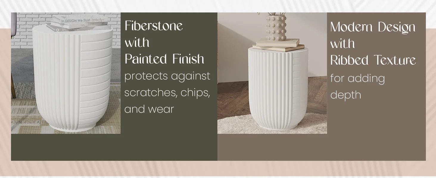 Modern Side End Table Trove Series In White