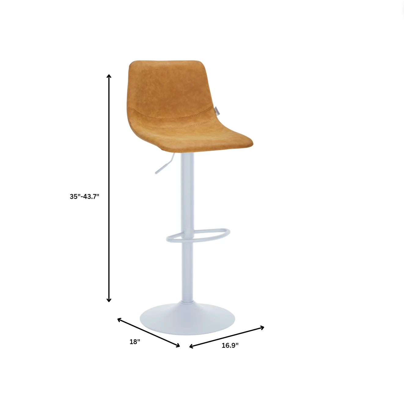 Tilbury - Bar stool White Base- Light Brown
