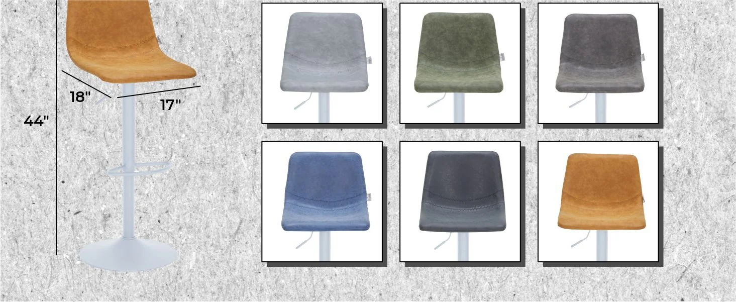 Tilbury - Bar stool White Base- Light Brown