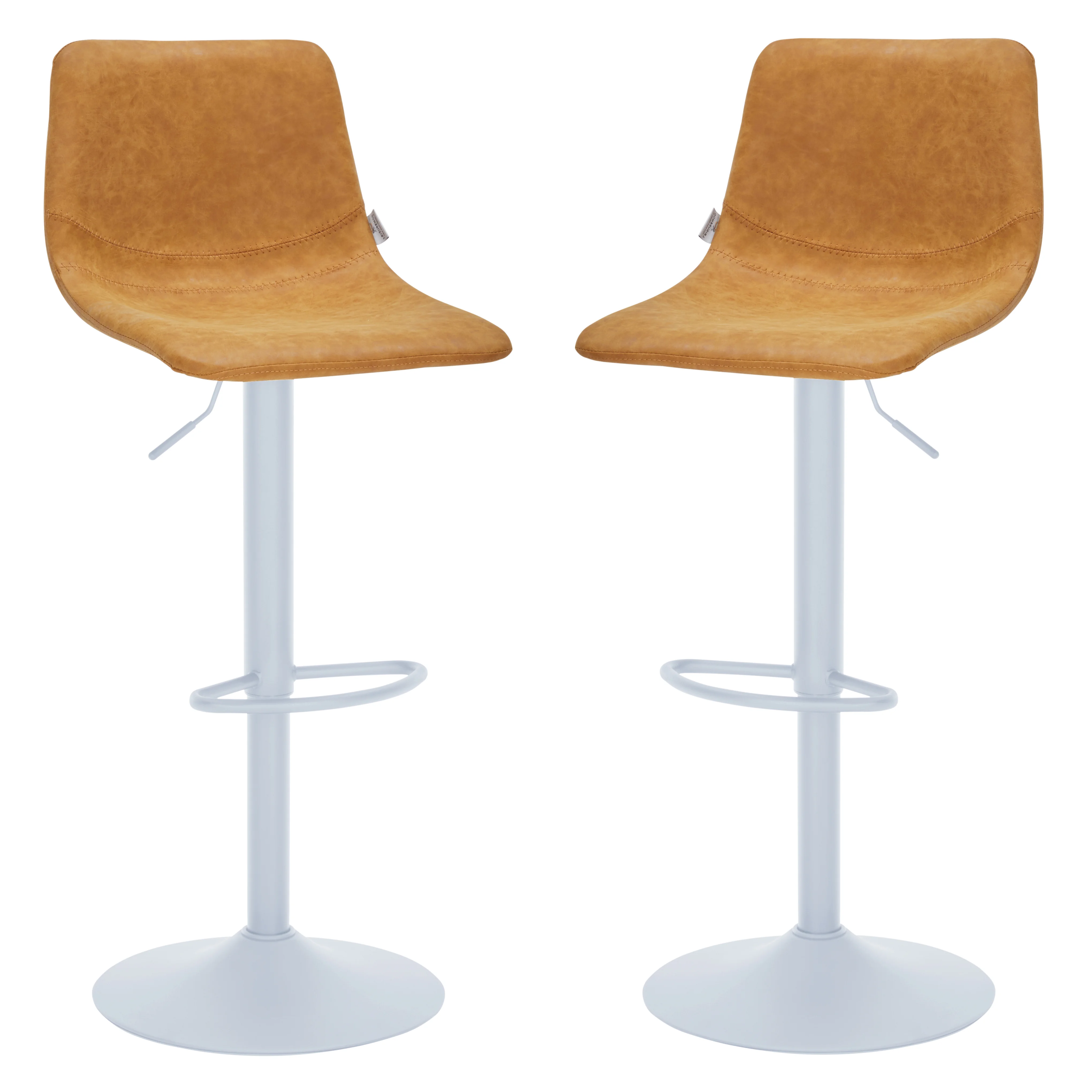 Tilbury - Bar stool White Base- Light Brown Set of 2