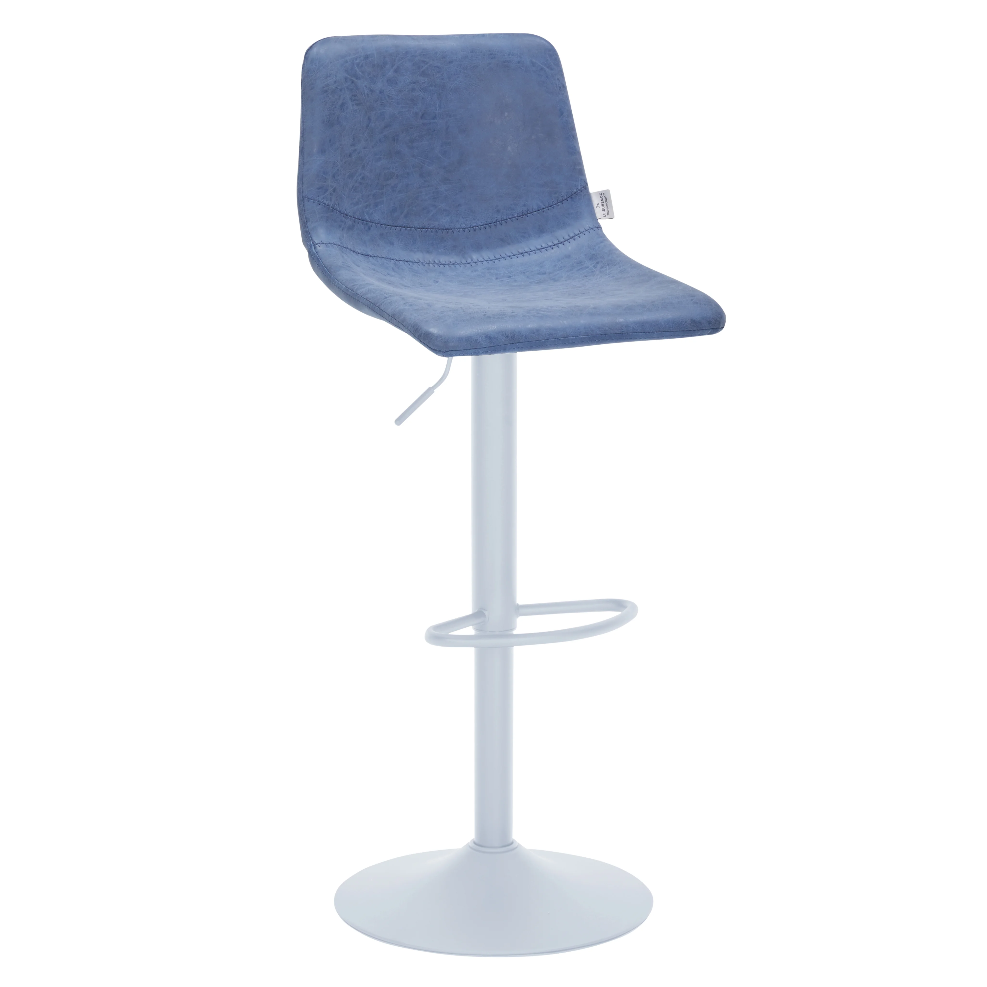 Tilbury - Bar stool -White Base- Peacock Blue