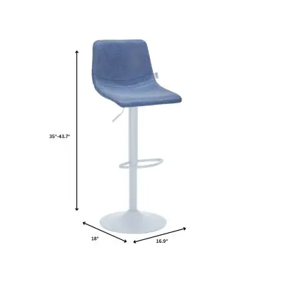 Tilbury - Bar stool -White Base- Peacock Blue