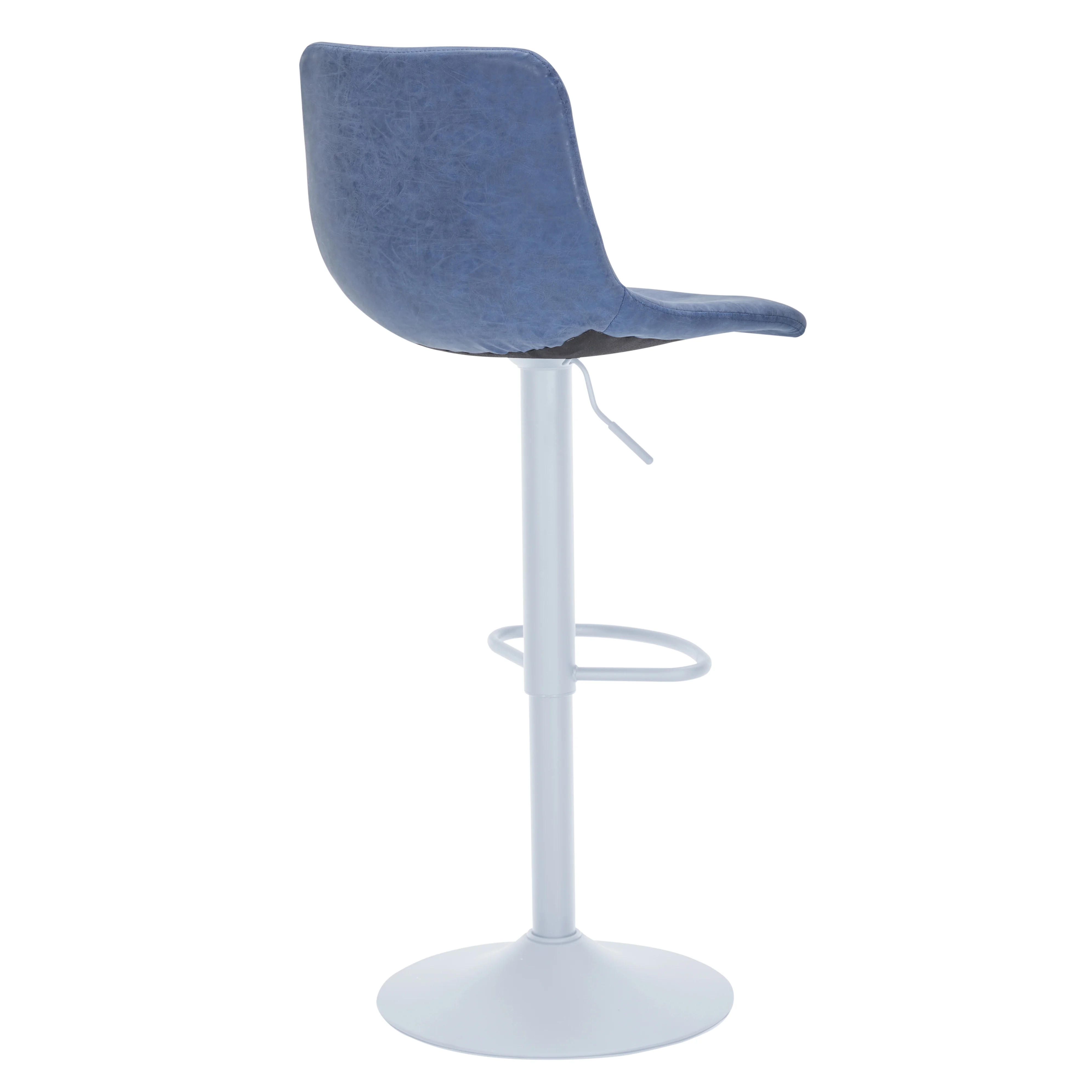 Tilbury - Bar stool -White Base- Peacock Blue Set of 2