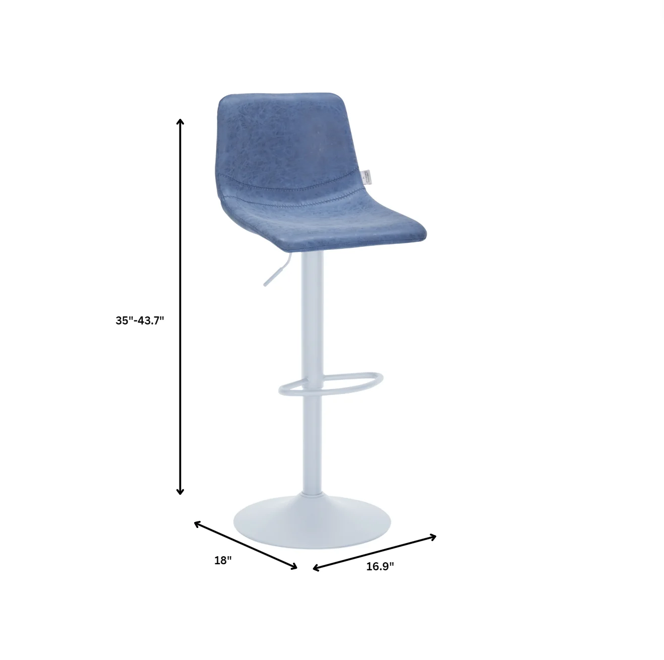 Tilbury - Bar stool -White Base- Peacock Blue Set of 2