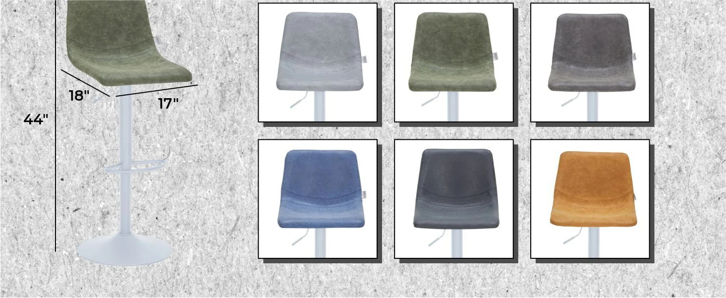 Tilbury - Bar stool - White Base-Olive Green
