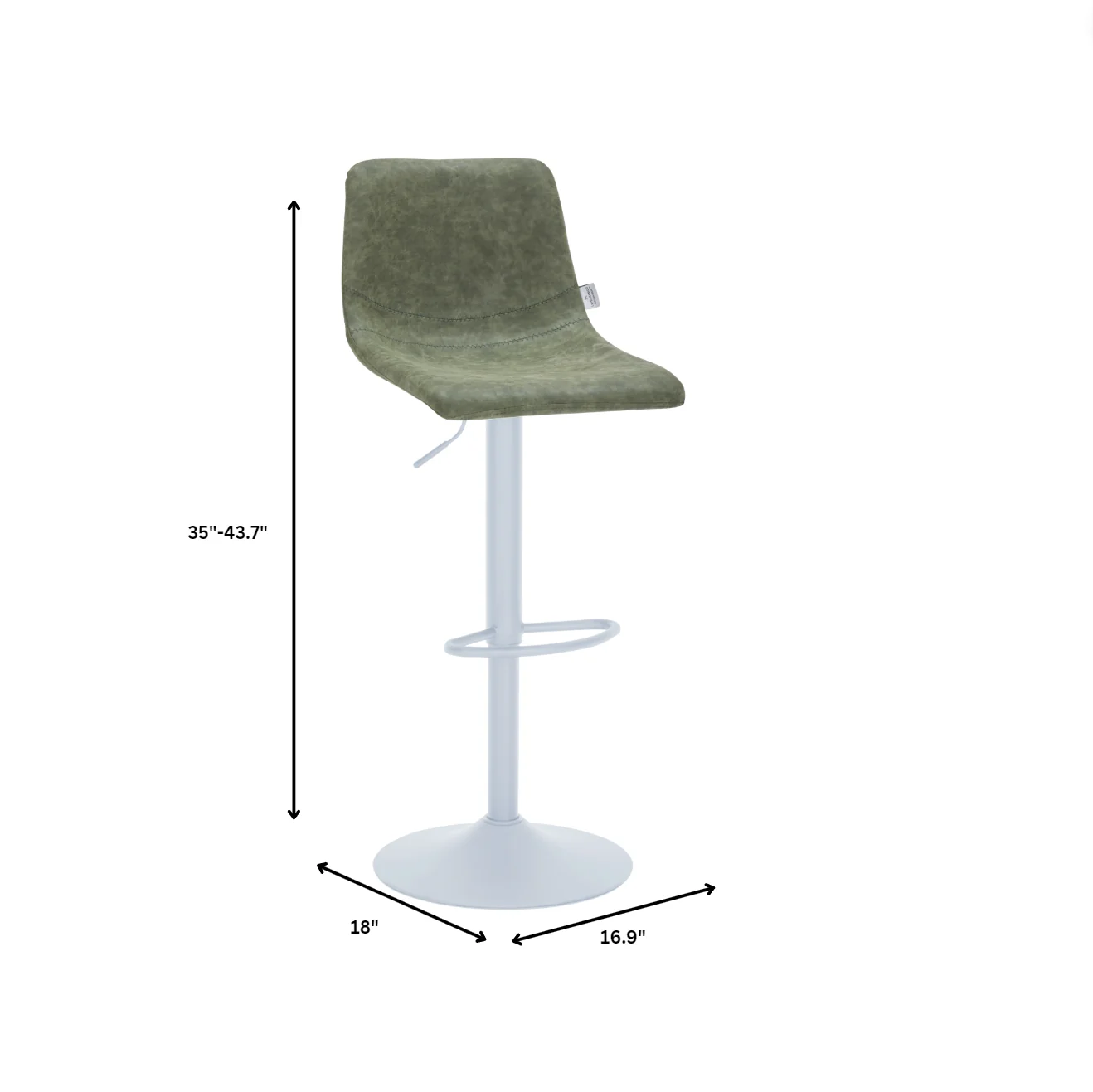 Tilbury - Bar stool - White Base-Olive Green