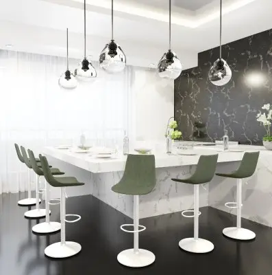 Tilbury - Bar stool - White Base-Olive Green