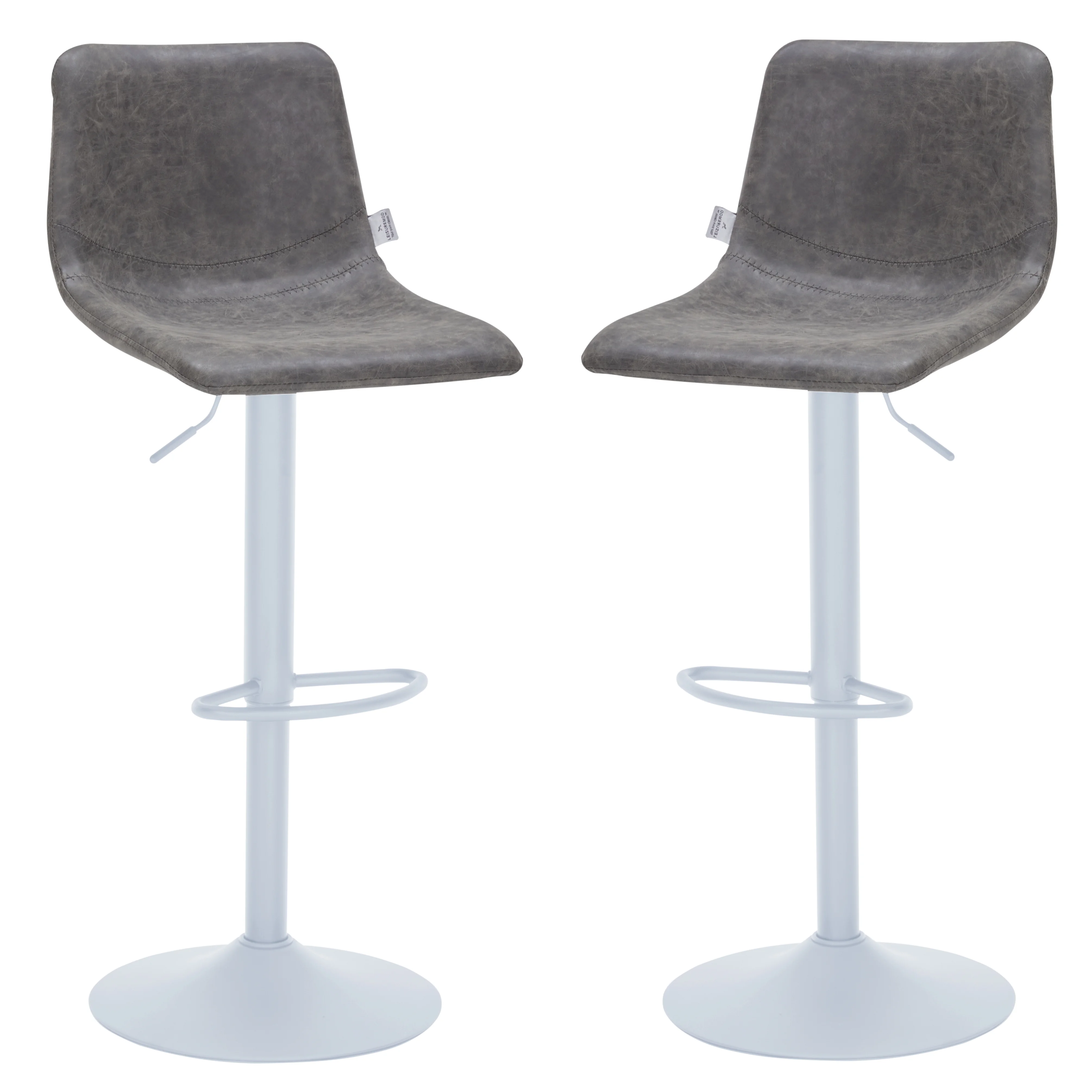 Tilbury - Bar stool - White base- Grey Set of 2