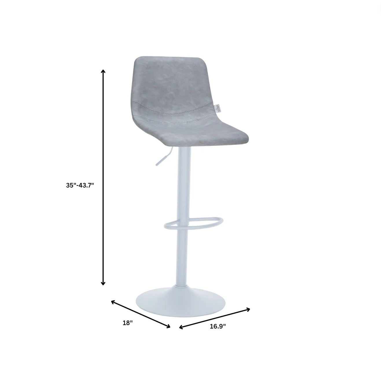Tilbury - Bar stool -White base- Light Grey