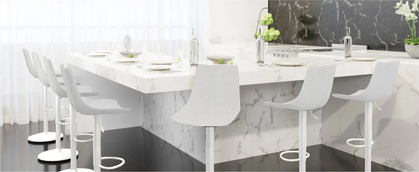 Tilbury - Bar stool -White base- Light Grey