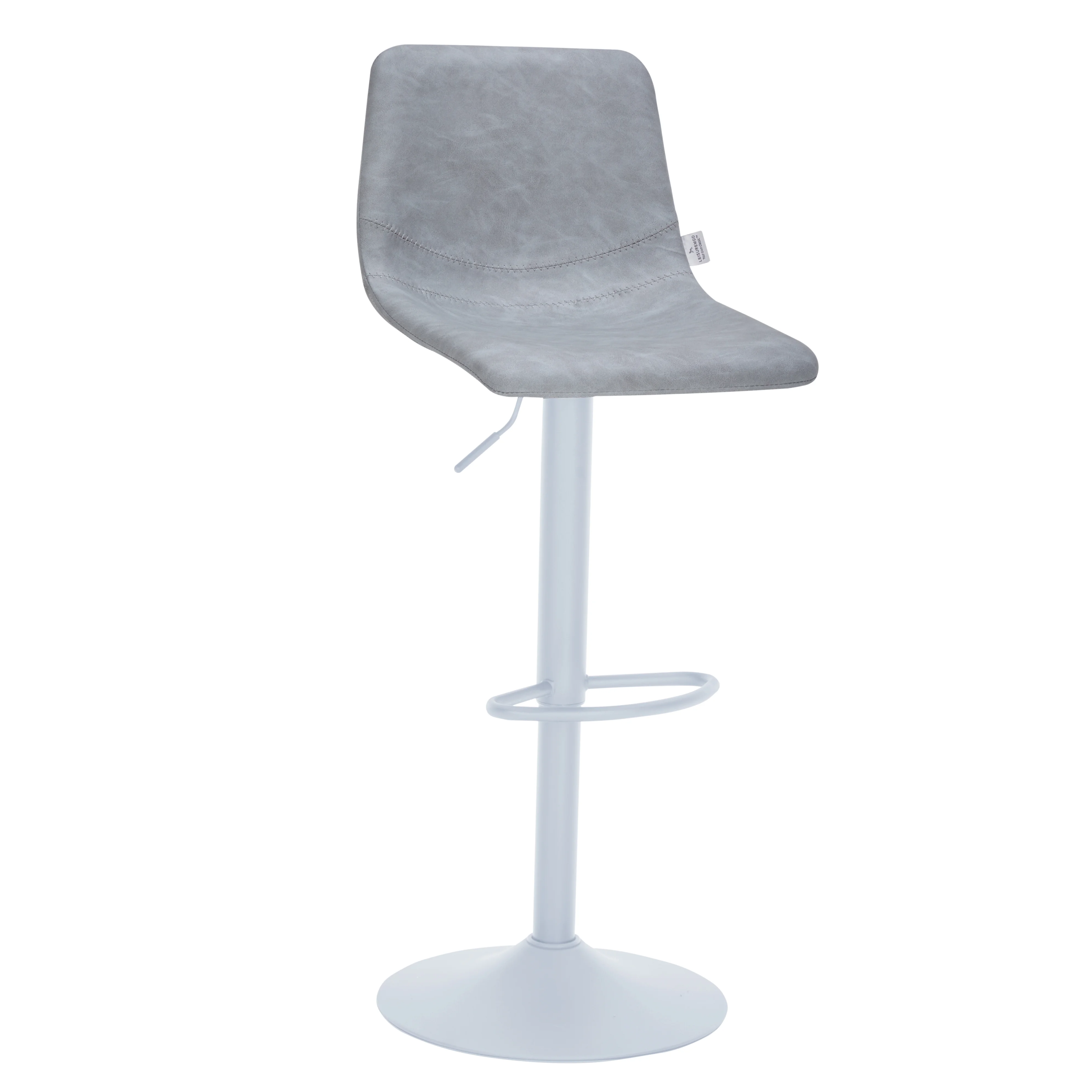 Tilbury - Bar stool -White base- Light Grey