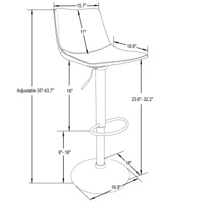 Tilbury - Bar stool -White base- Light Grey