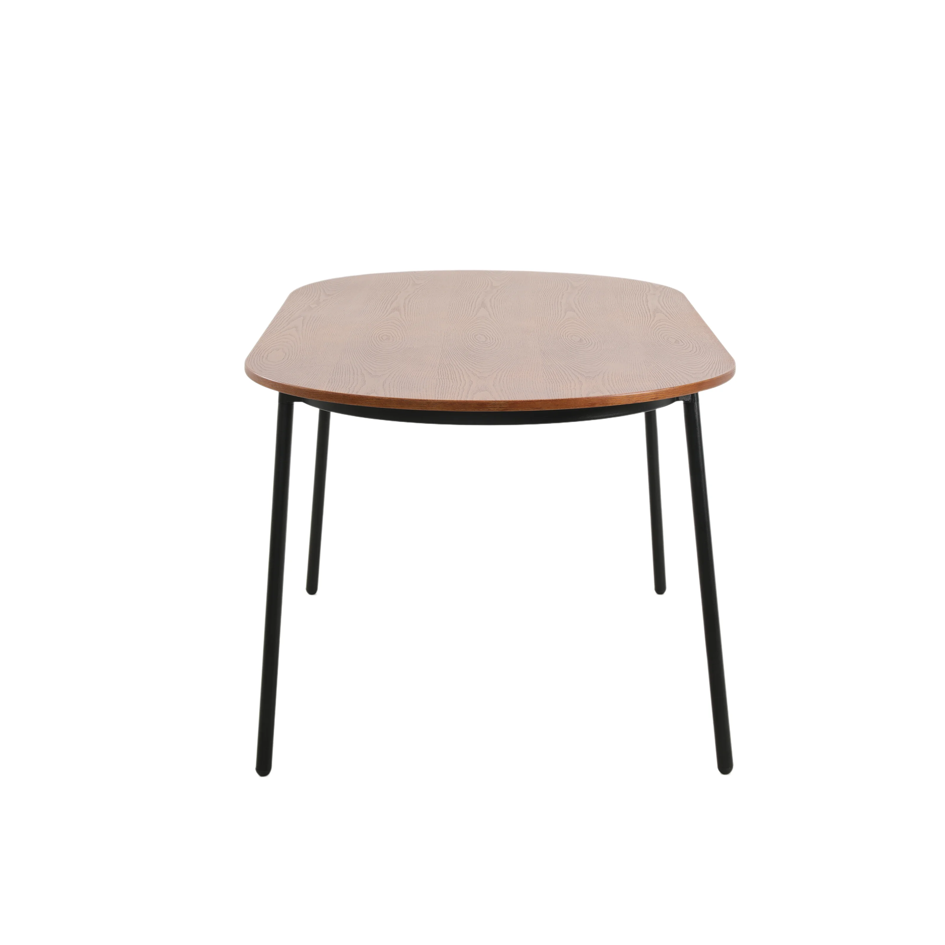 Tule 7-Piece Dining Set in Steel Frame with 6 Upholstered Seat Dining Chairs and 71" Oval Dining Table with MDF Tabletop