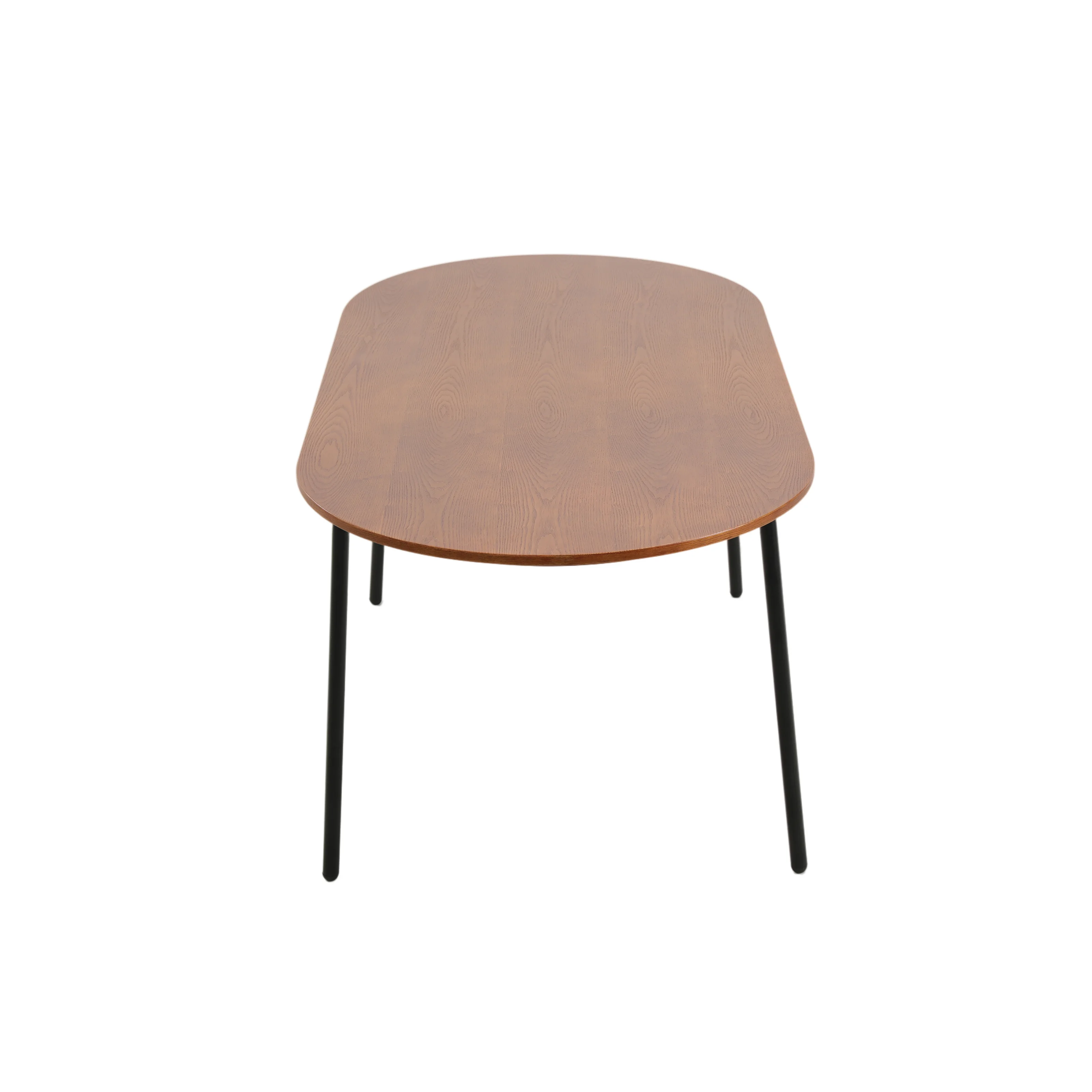 Tule 7-Piece Dining Set in Steel Frame with 6 Upholstered Seat Dining Chairs and 71" Oval Dining Table with MDF Tabletop