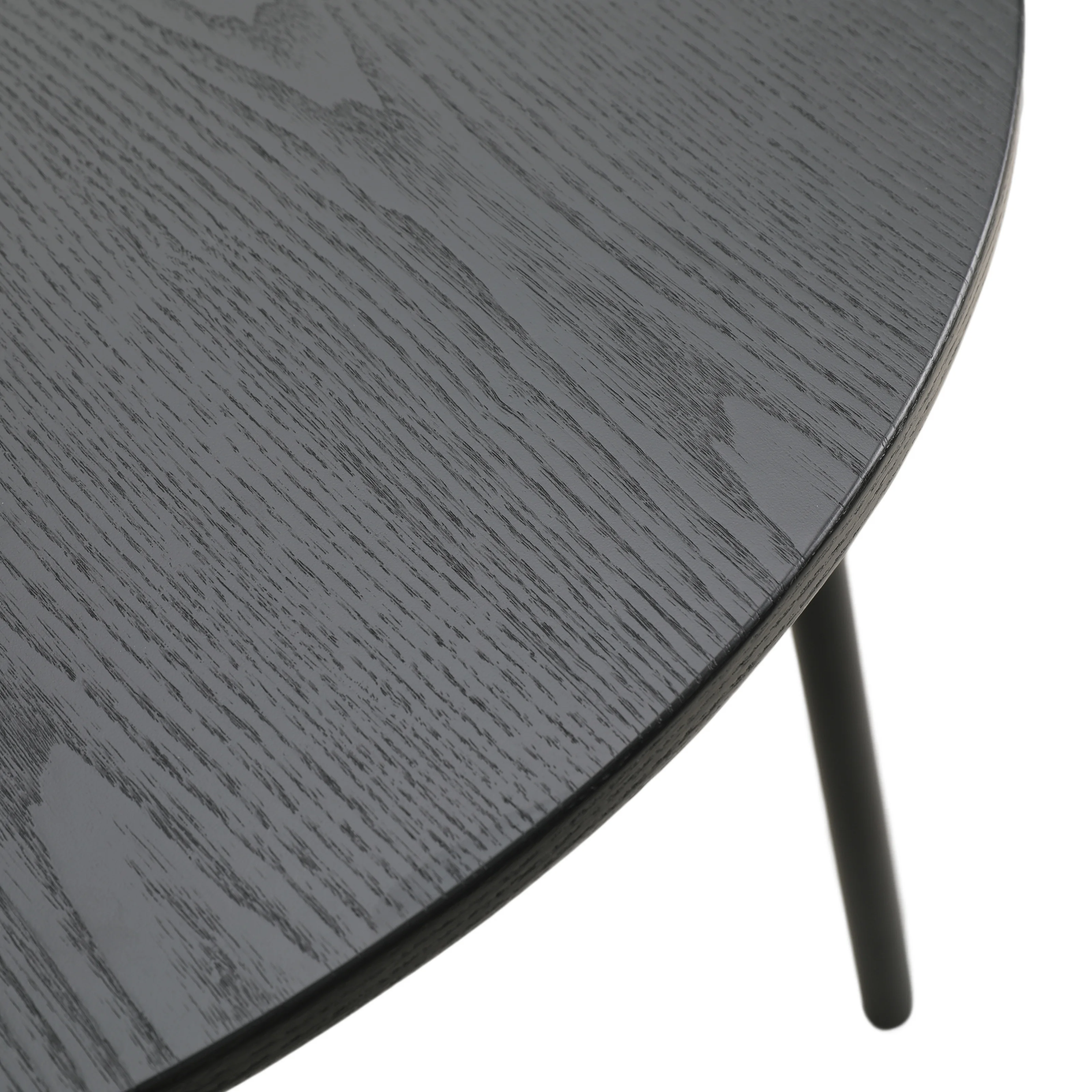 Tule Modern 71" Oval Dining Table with MDF Top and Black Steel Legs in Black