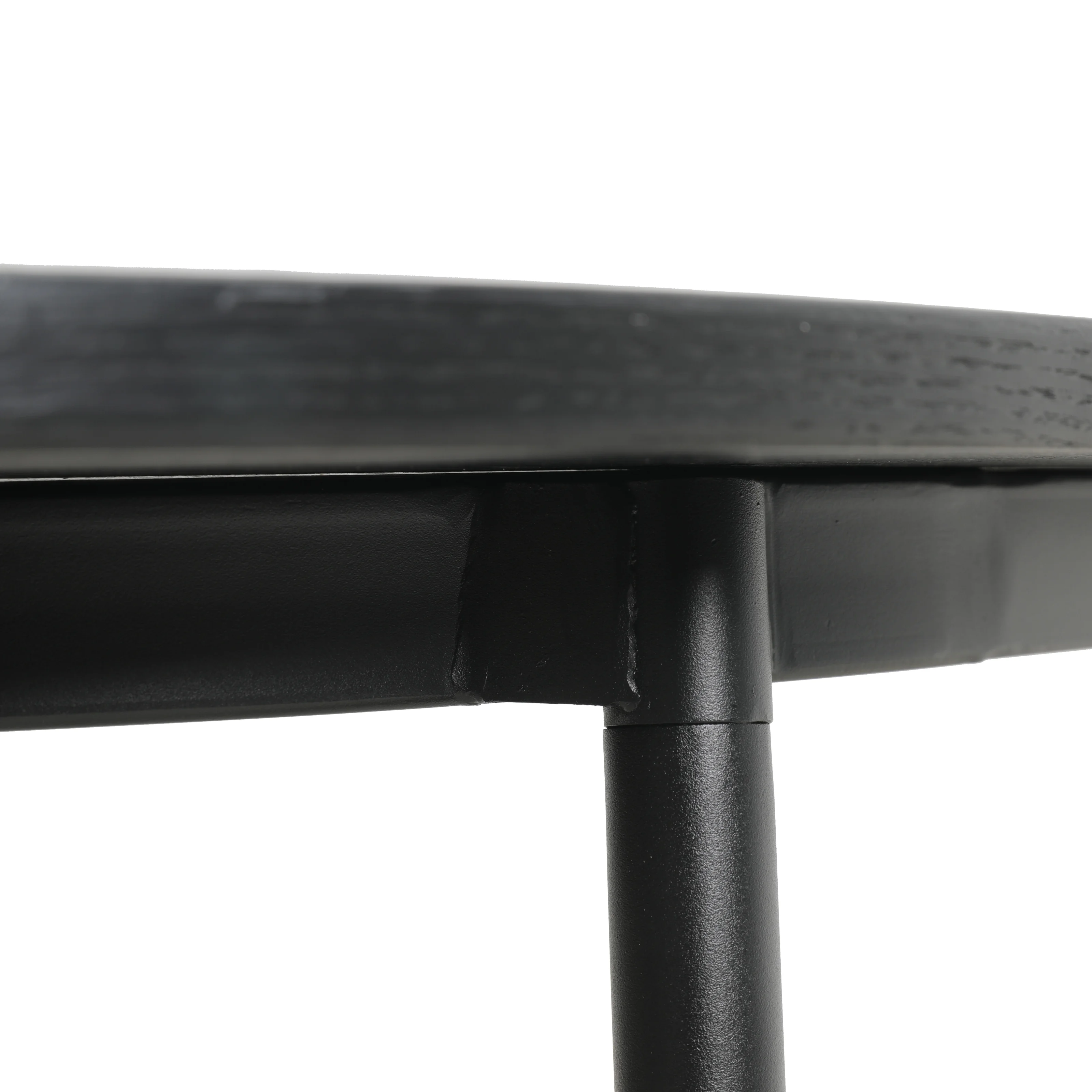 Tule Modern 83" Oval Dining Table with MDF Top and Black Steel Legs in Black