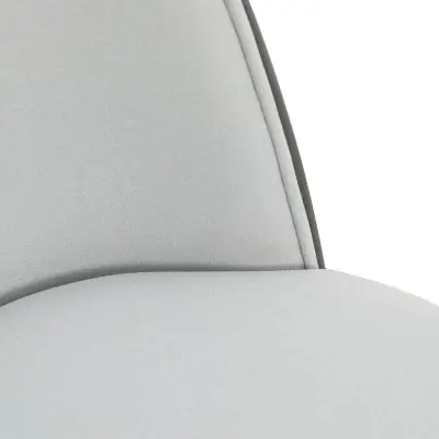 Tule Mid-Century Modern Dining Side Chair with Velvet Seat and White Powder-Coated Steel Frame