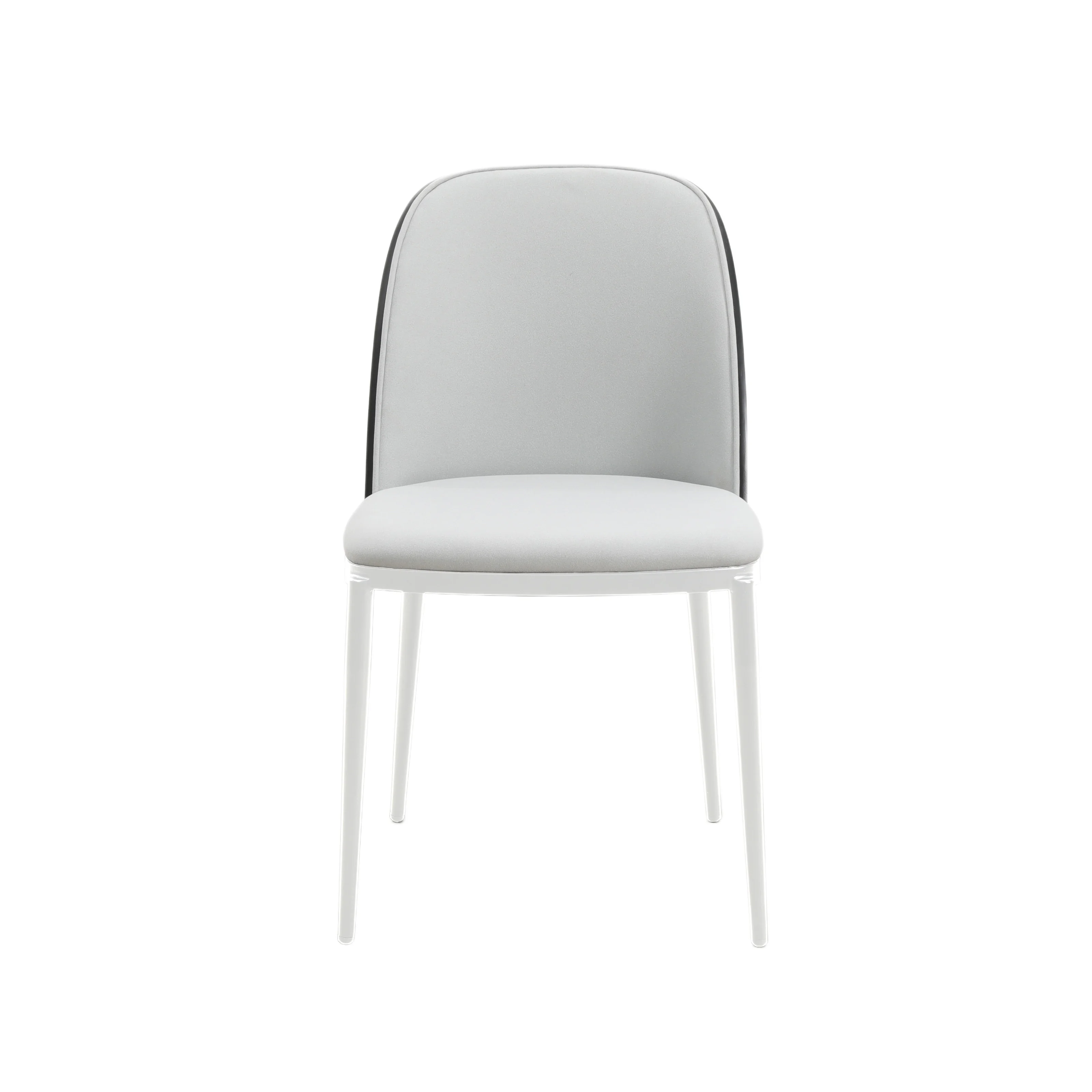 Tule Mid-Century Modern Dining Side Chair with Velvet Seat and White Powder-Coated Steel Frame, Set of 2
