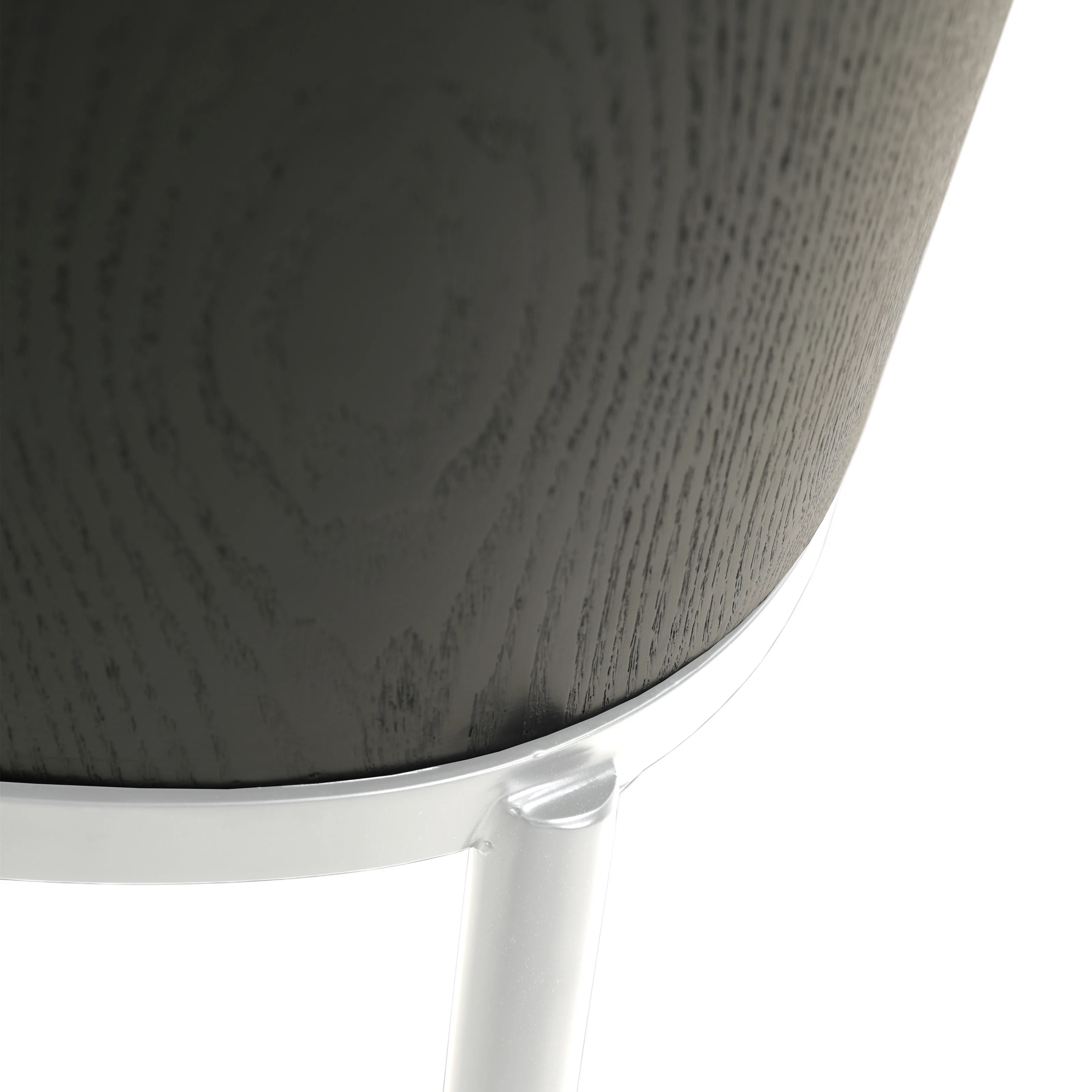 Tule Mid-Century Modern Dining Side Chair with Suede Seat and White Powder-Coated Steel Frame, Set of 2