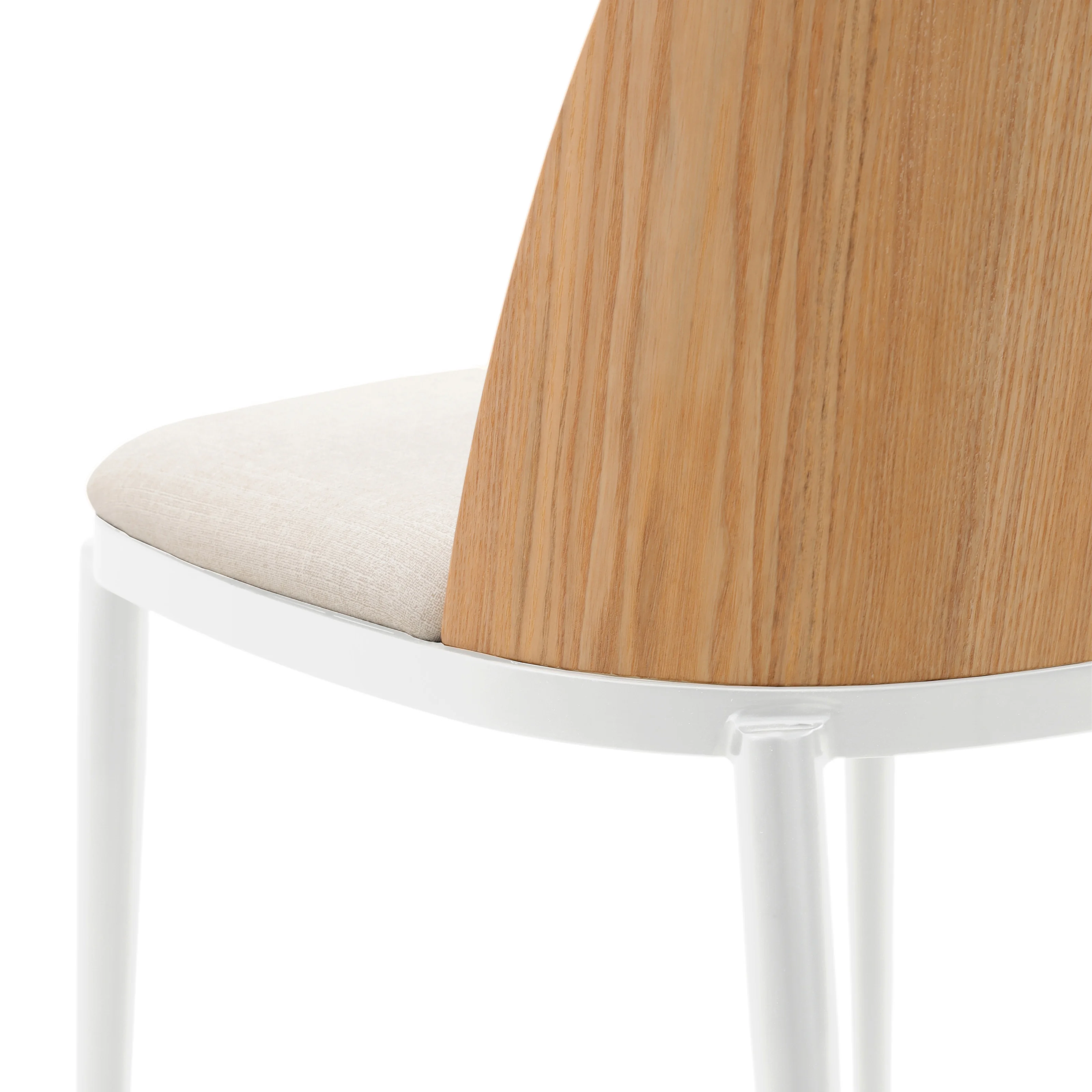 Tule Mid-Century Modern Dining Side Chair with Velvet Seat and White Powder-Coated Steel Frame