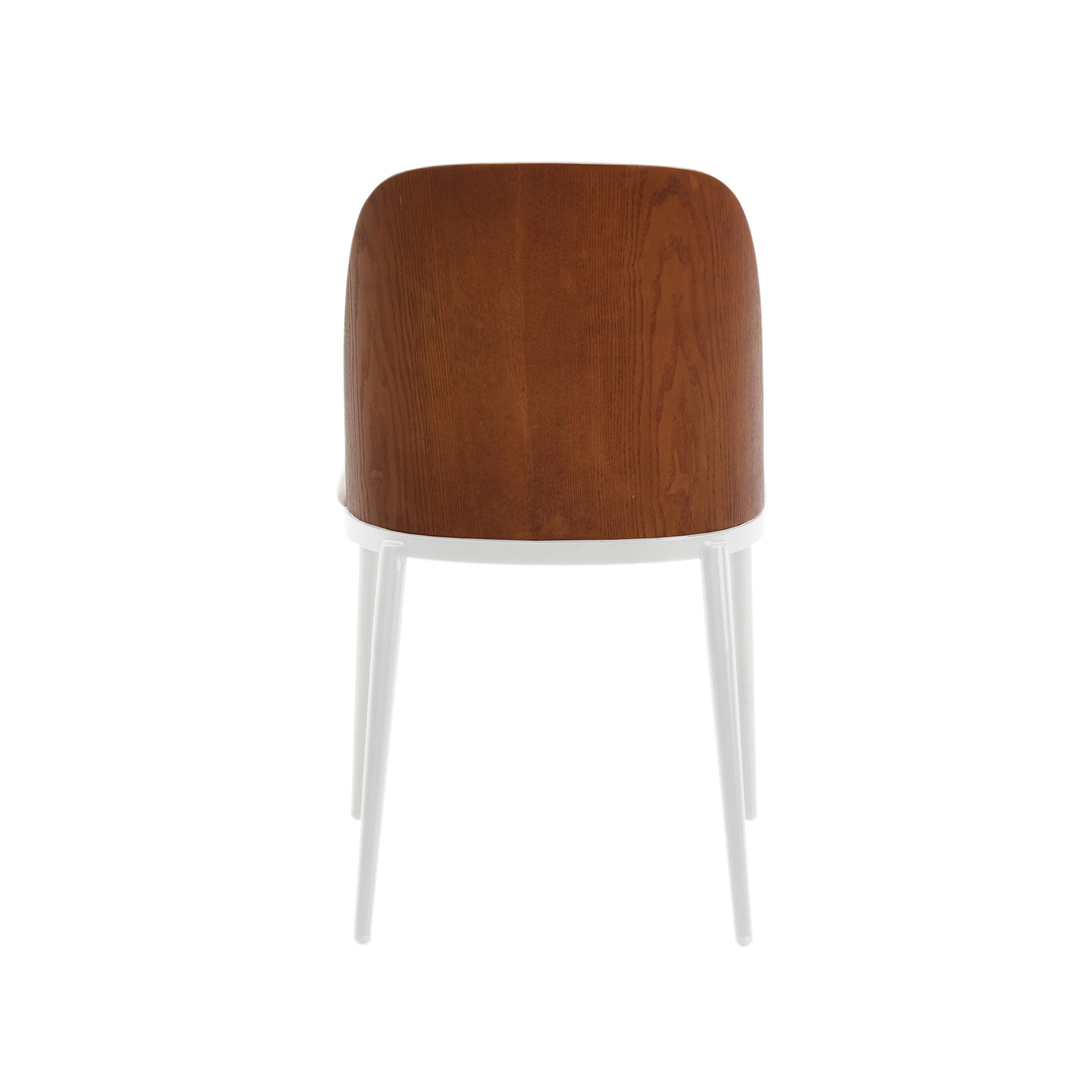 Tule Mid-Century Modern Dining Side Chair with Velvet Seat and White Powder-Coated Steel Frame, Set of 2