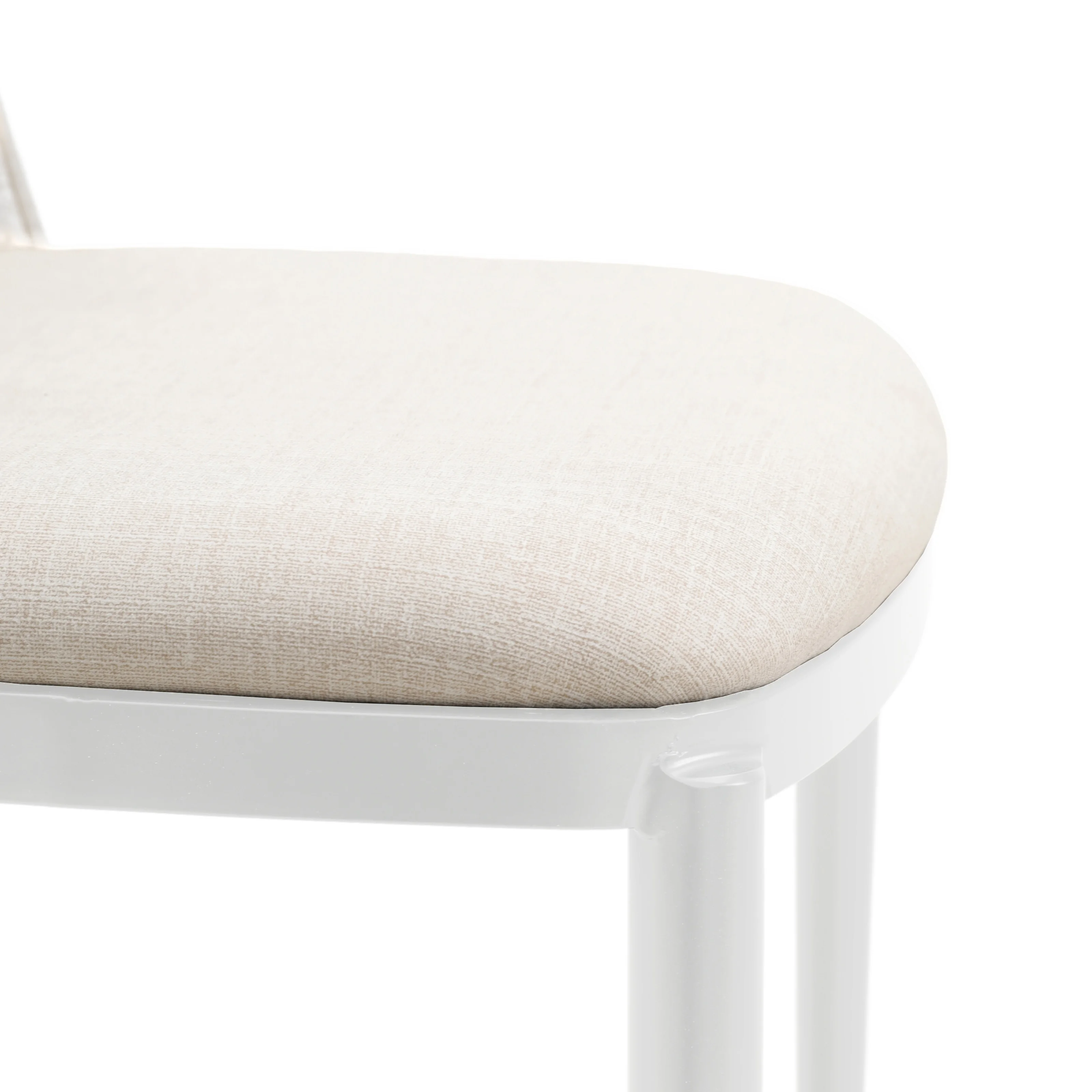 Tule Mid-Century Modern Dining Side Chair with Velvet Seat and White Powder-Coated Steel Frame, Set of 2