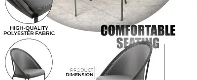 Urbane Collection Modern Dining Chair in Charcoal