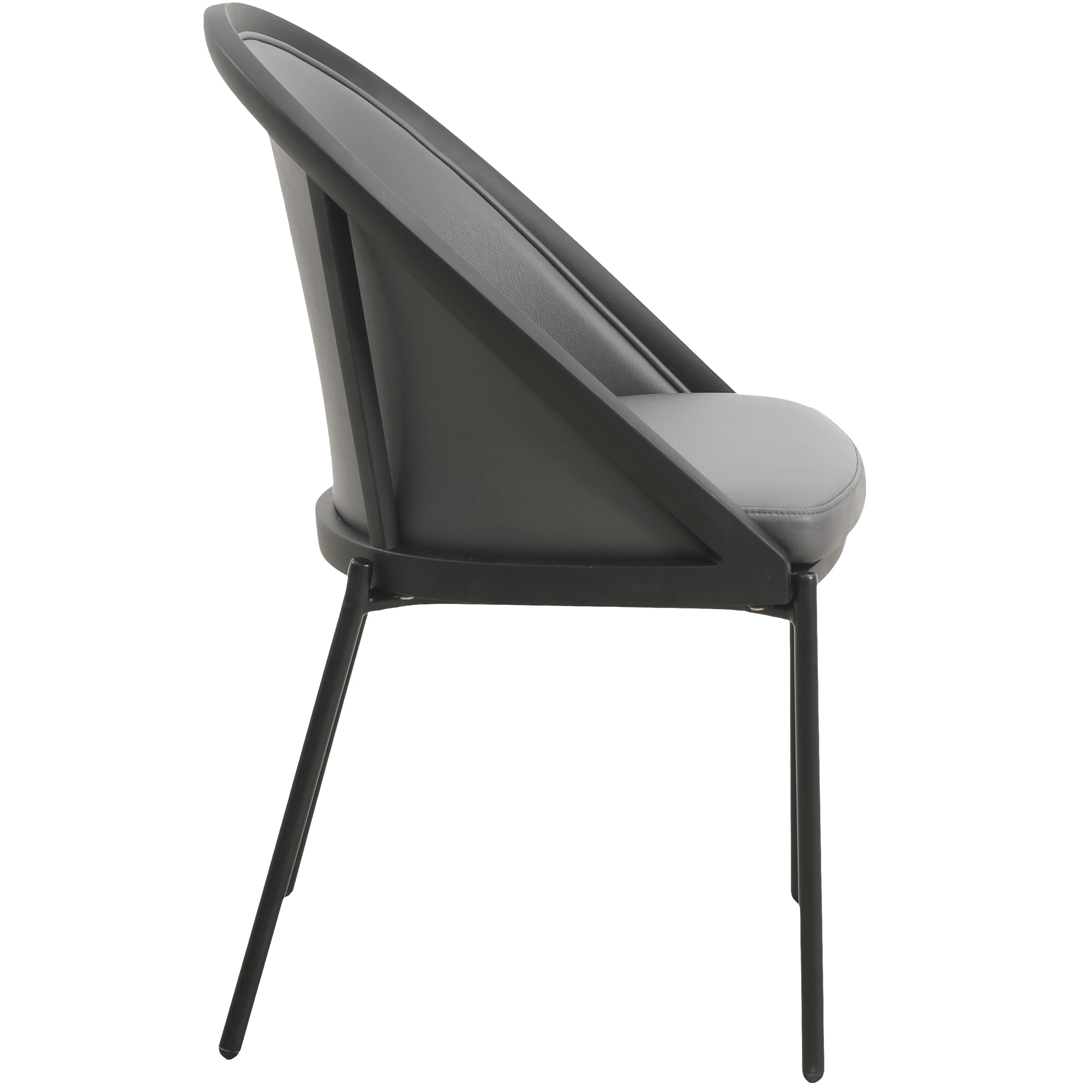 Urbane Collection Modern Dining Chair in Charcoal - Set of 2