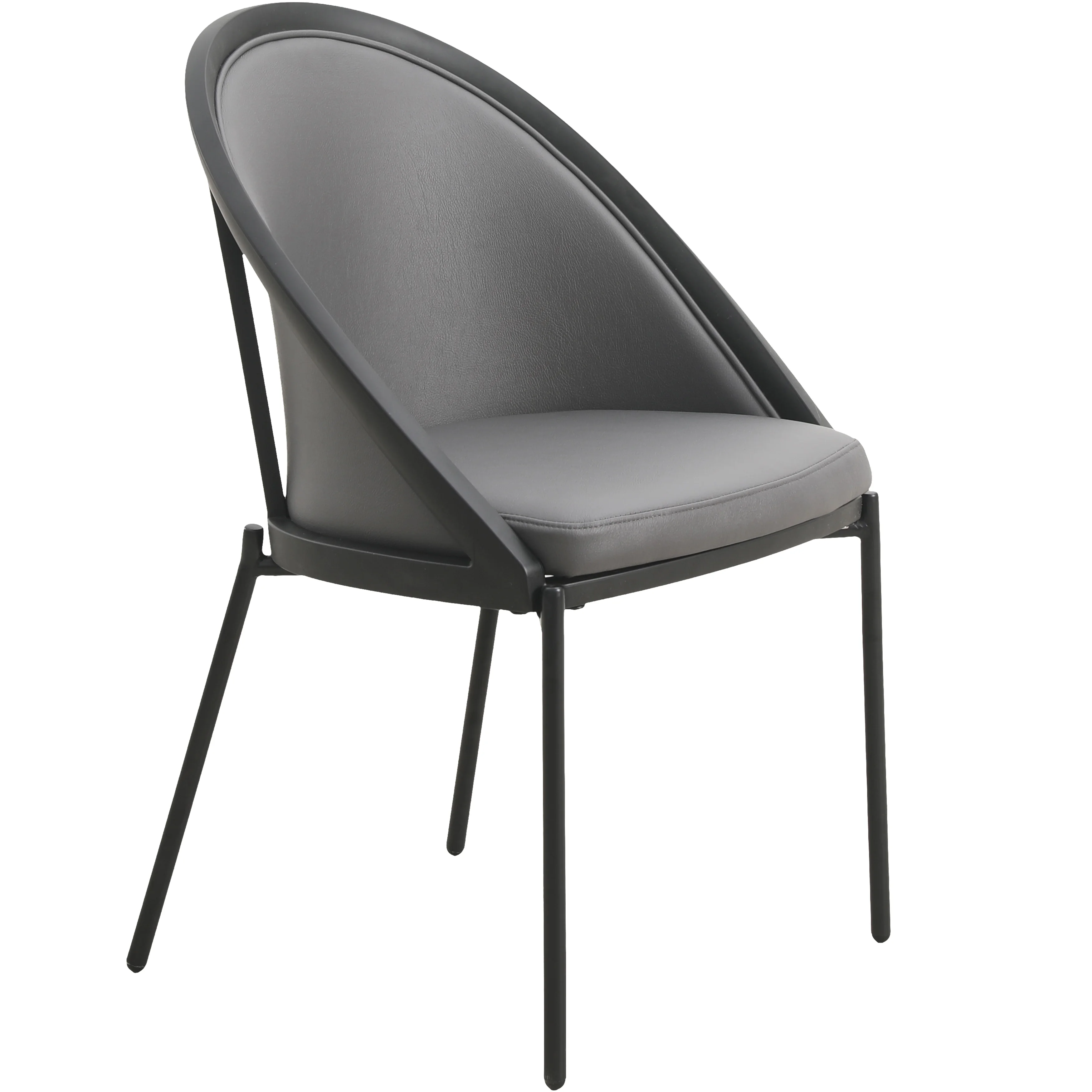 Urbane Collection Modern Dining Chair in Charcoal - Set of 2