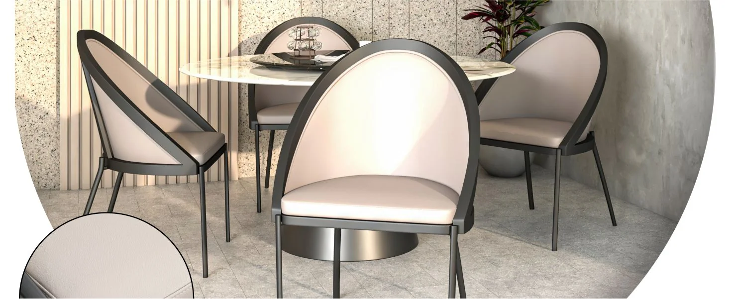 Urbane Collection Modern Dining Chair in Light Grey