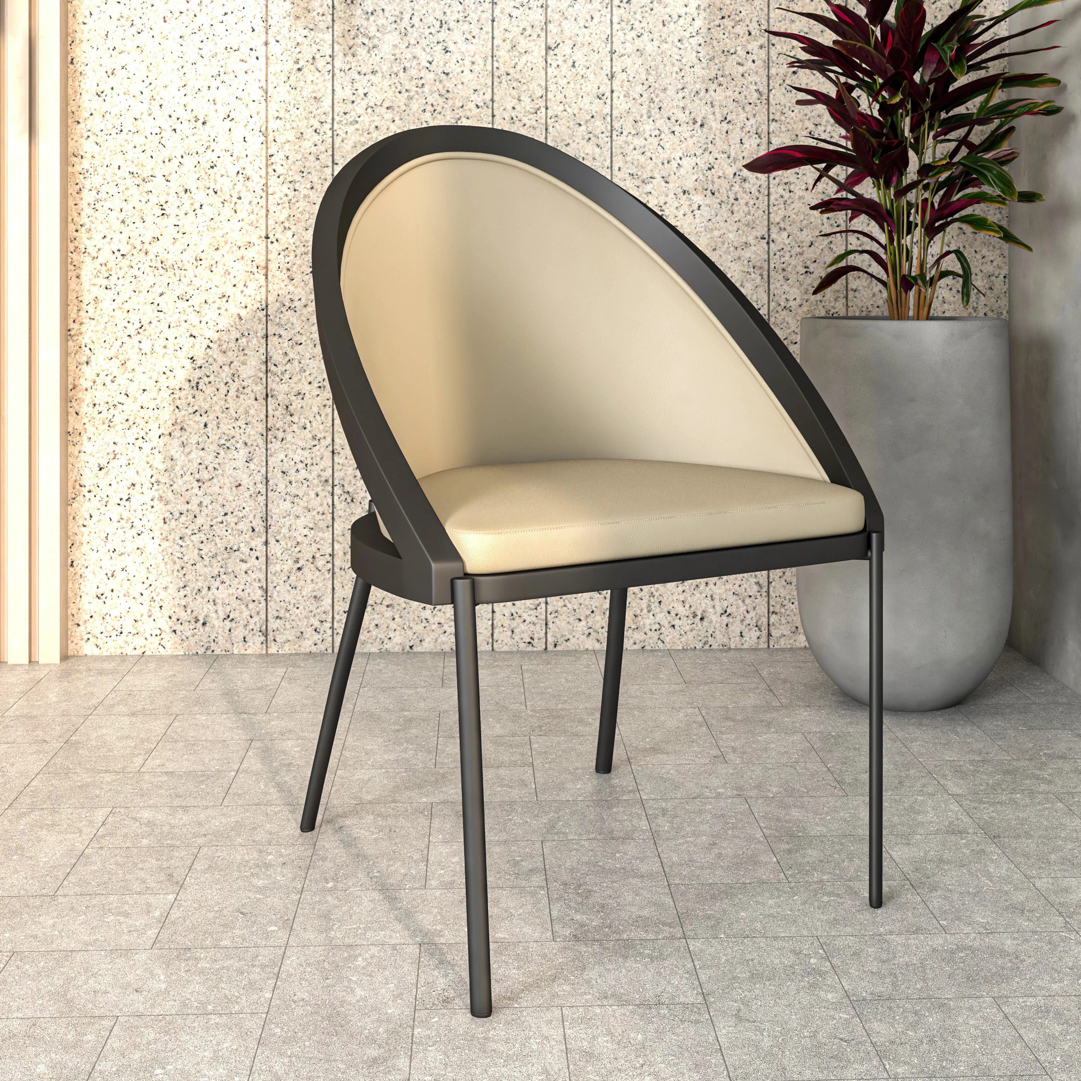 Urbane Collection Modern Dining Chair in Light Grey