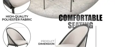 Urbane Collection Modern Dining Chair in Light Grey