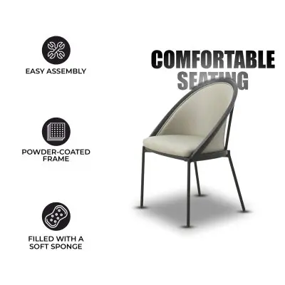 Urbane Collection Modern Dining Chair With Olive Green - Set of 2