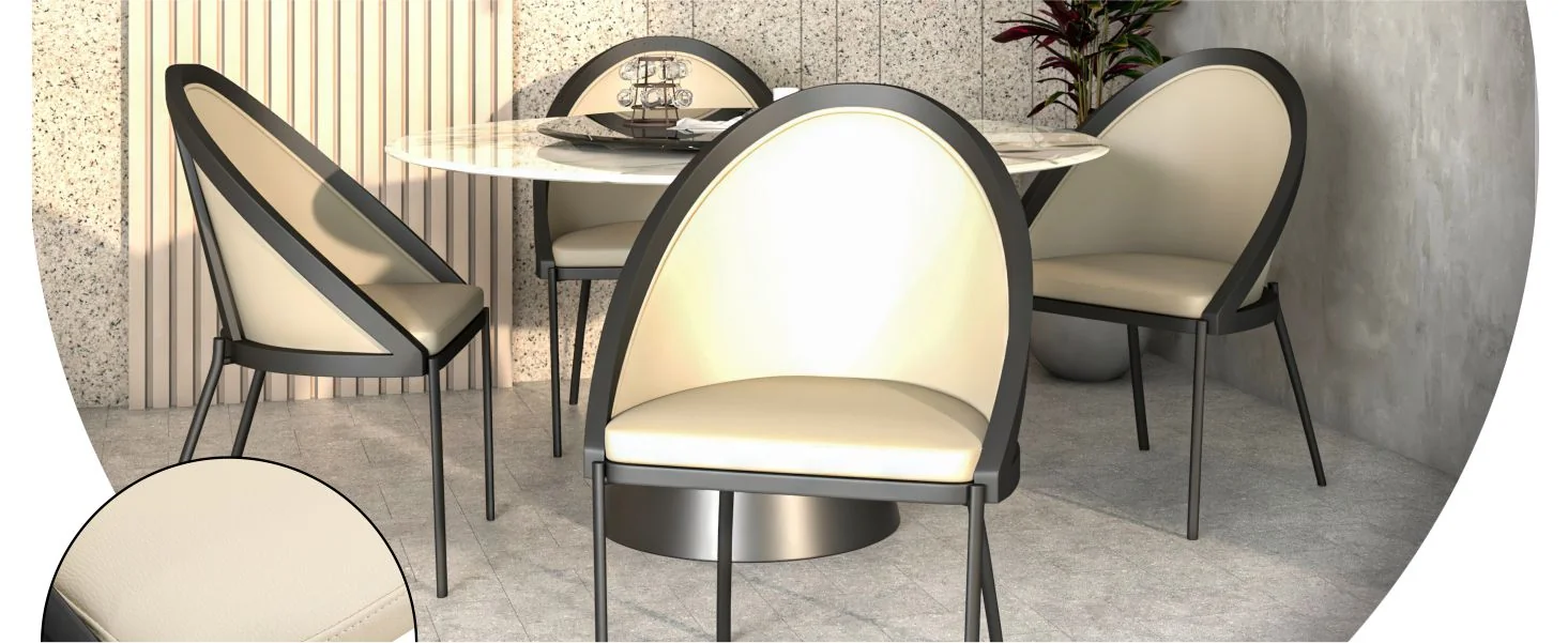 Urbane Collection Modern Dining Chair in Toupe