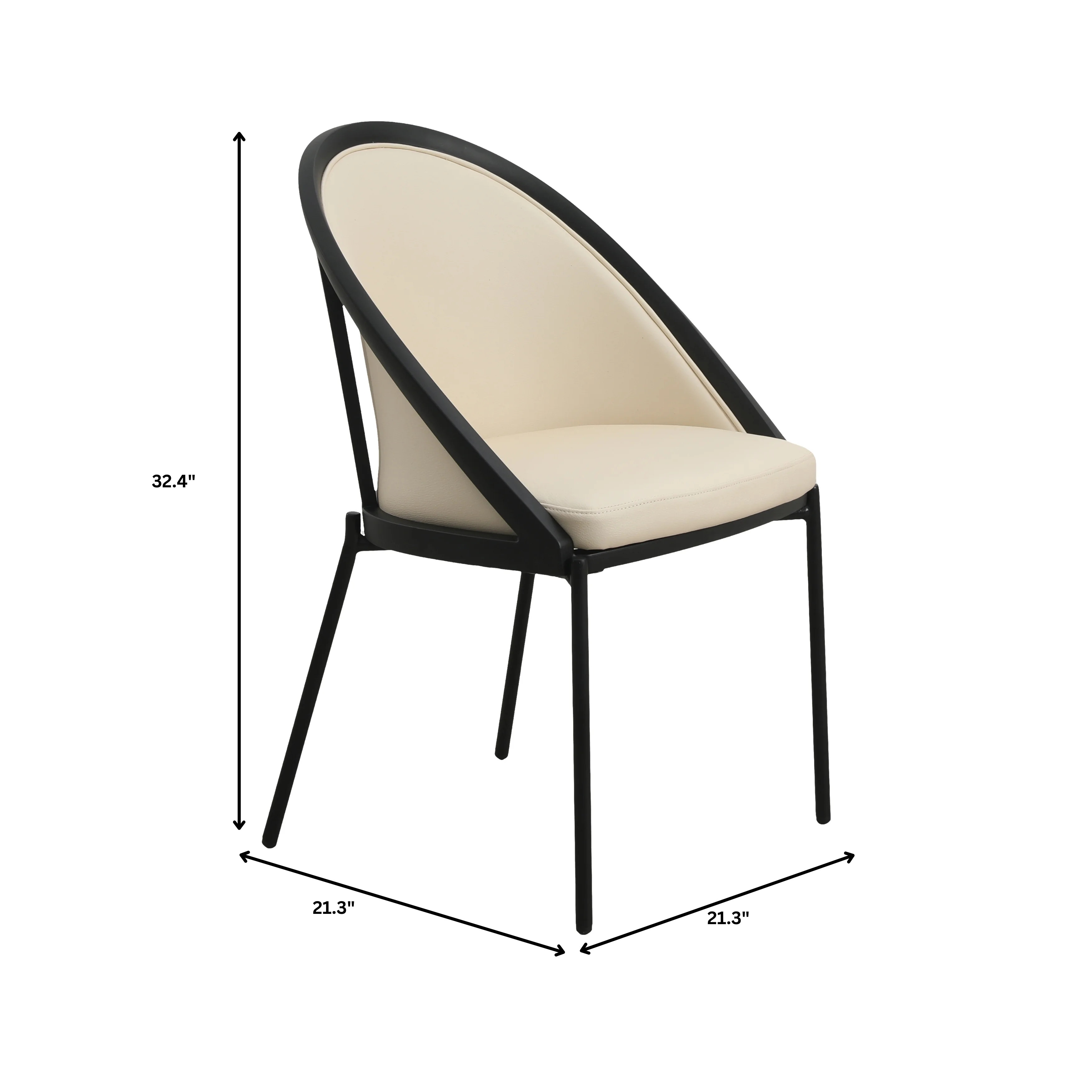 Urbane Collection Modern Dining Chair in Toupe
