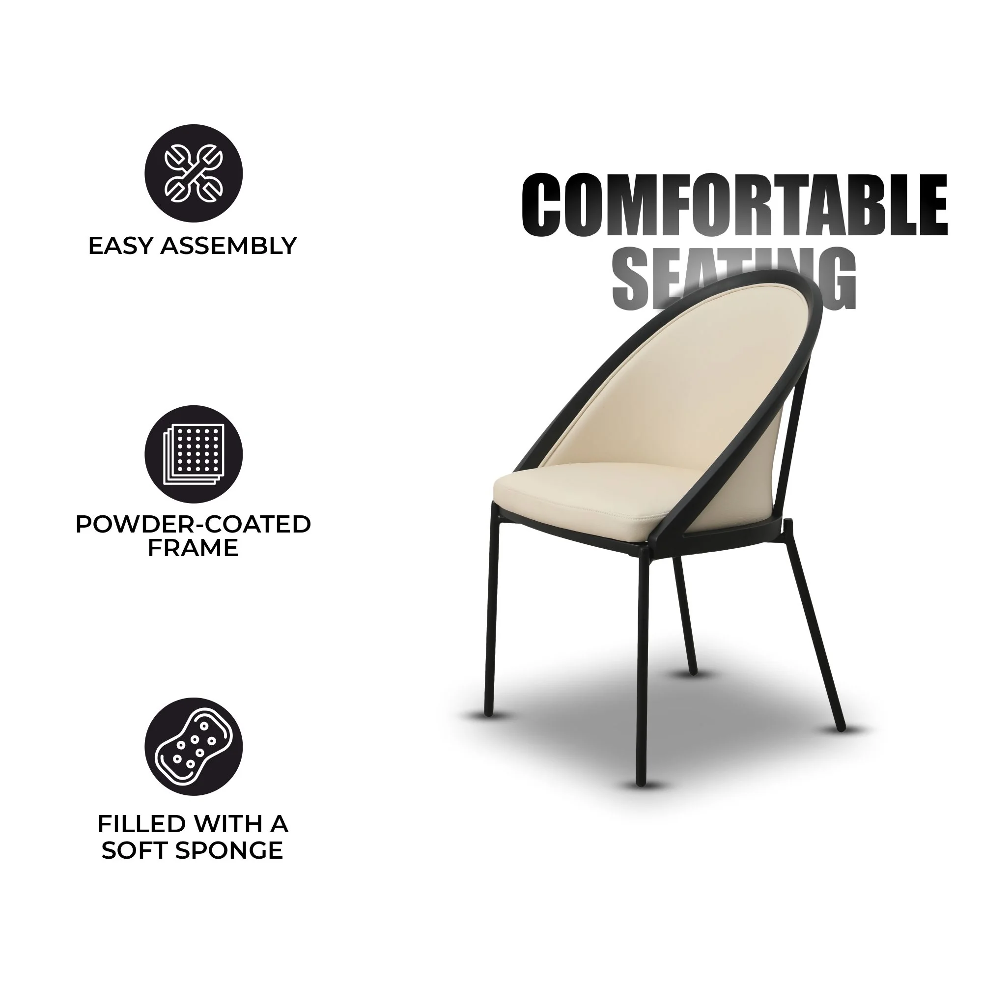 Urbane Collection Modern Dining Chair in Toupe