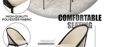 Urbane Collection Modern Dining Chair in Toupe