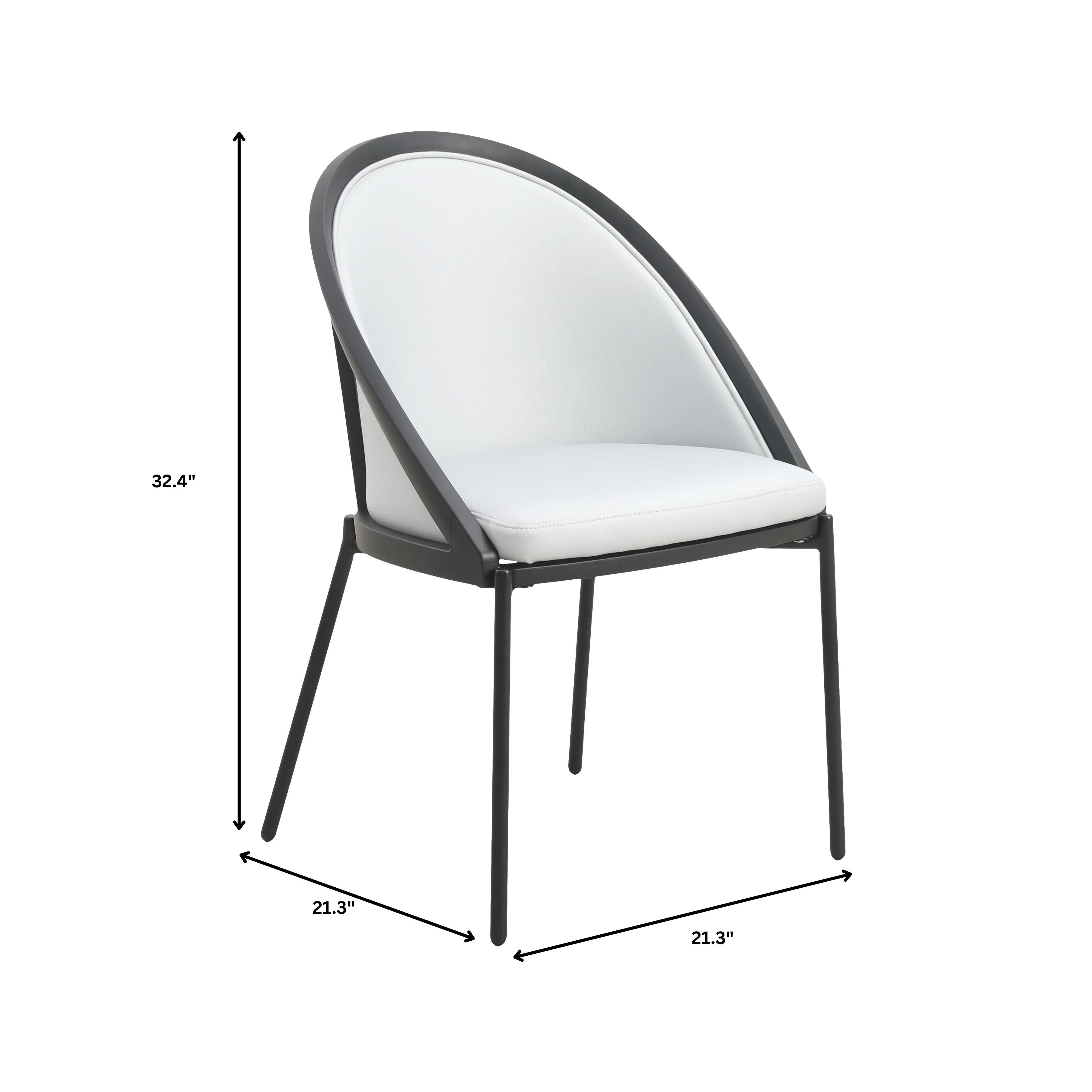 Urbane Collection Modern Dining Chair in White