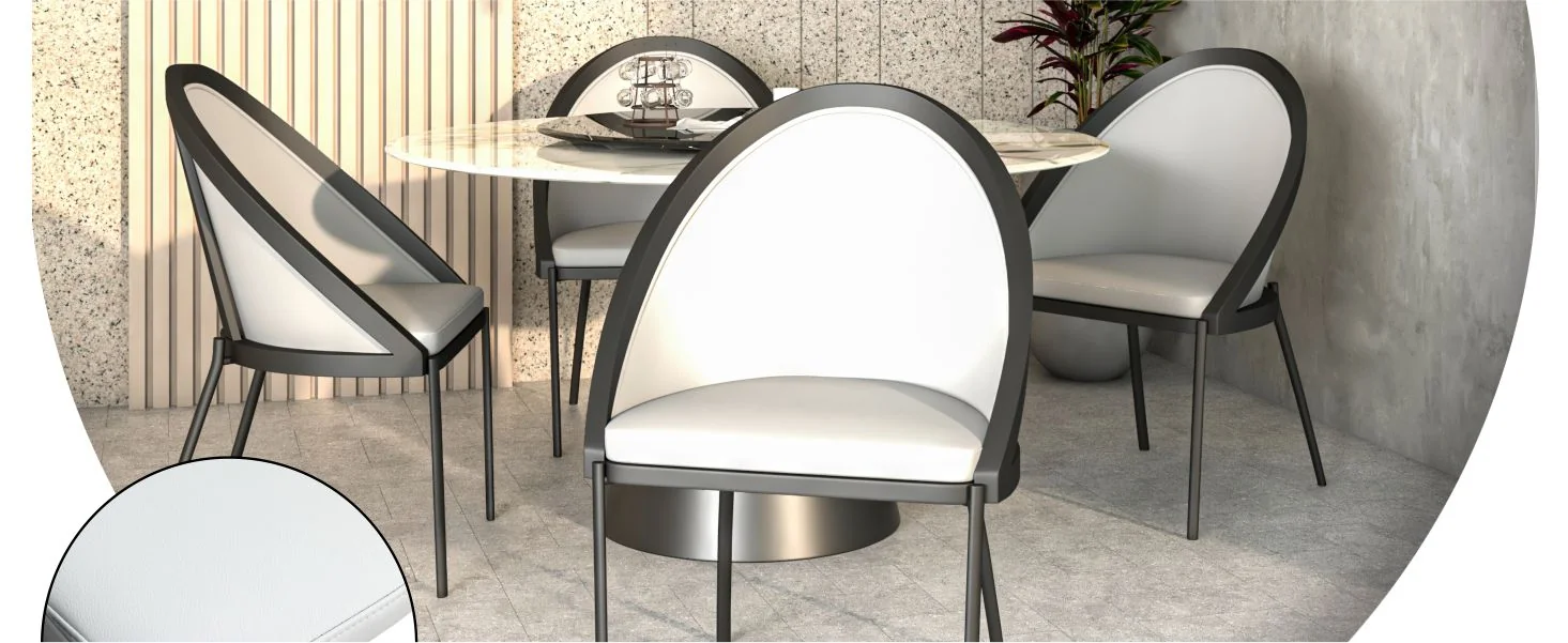 Urbane Collection Modern Dining Chair in White