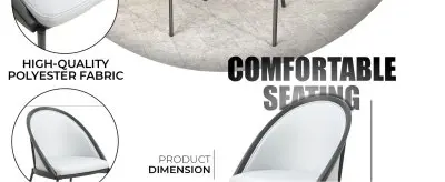 Urbane Collection Modern Dining Chair in White