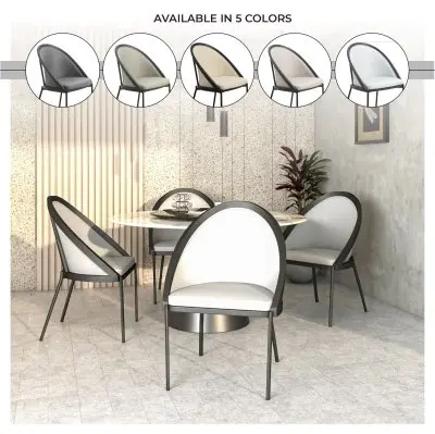 Urbane Collection Modern Dining Chair in White - Set of 2