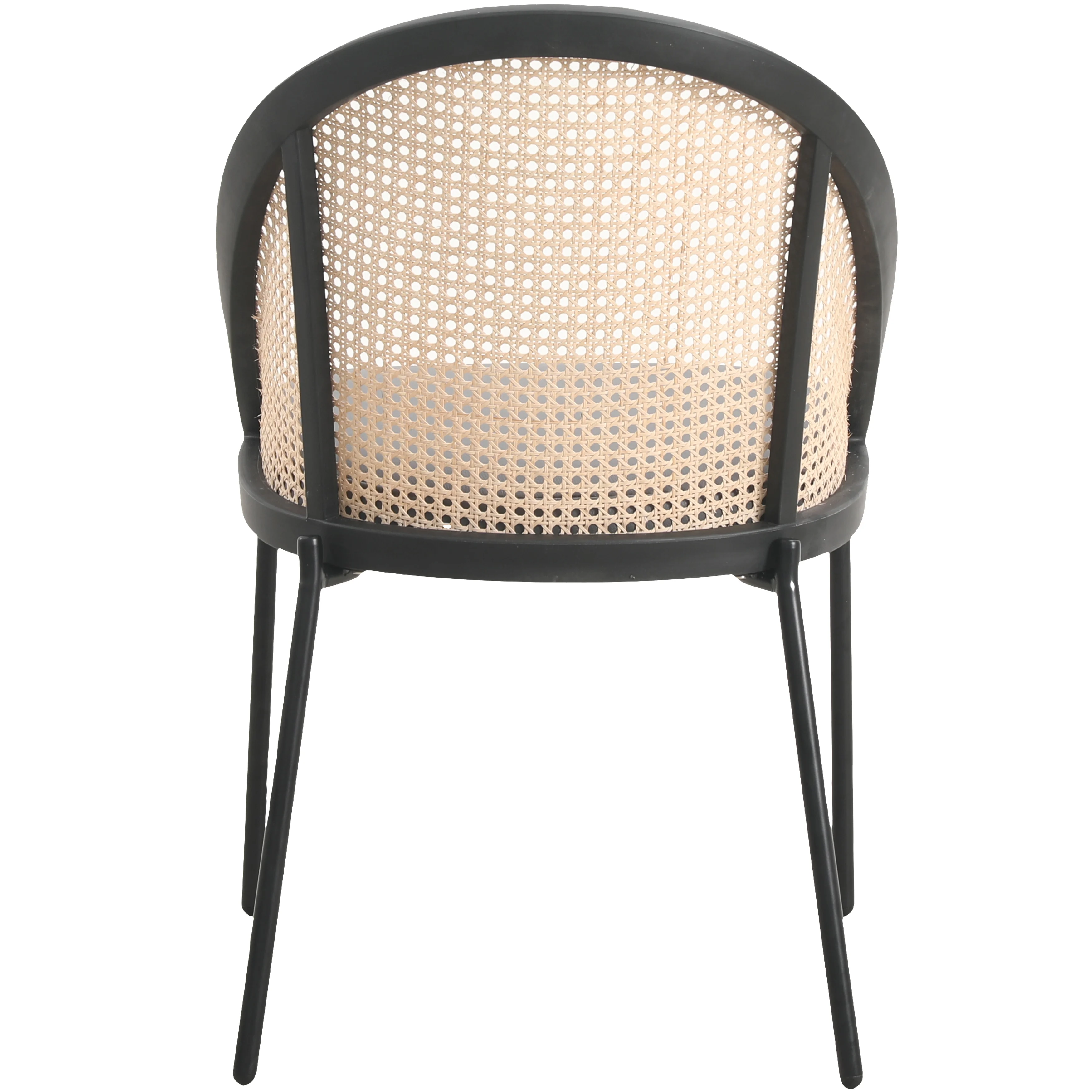Urbane Collection Modern Dining Chair With Wicker back in Charcoal