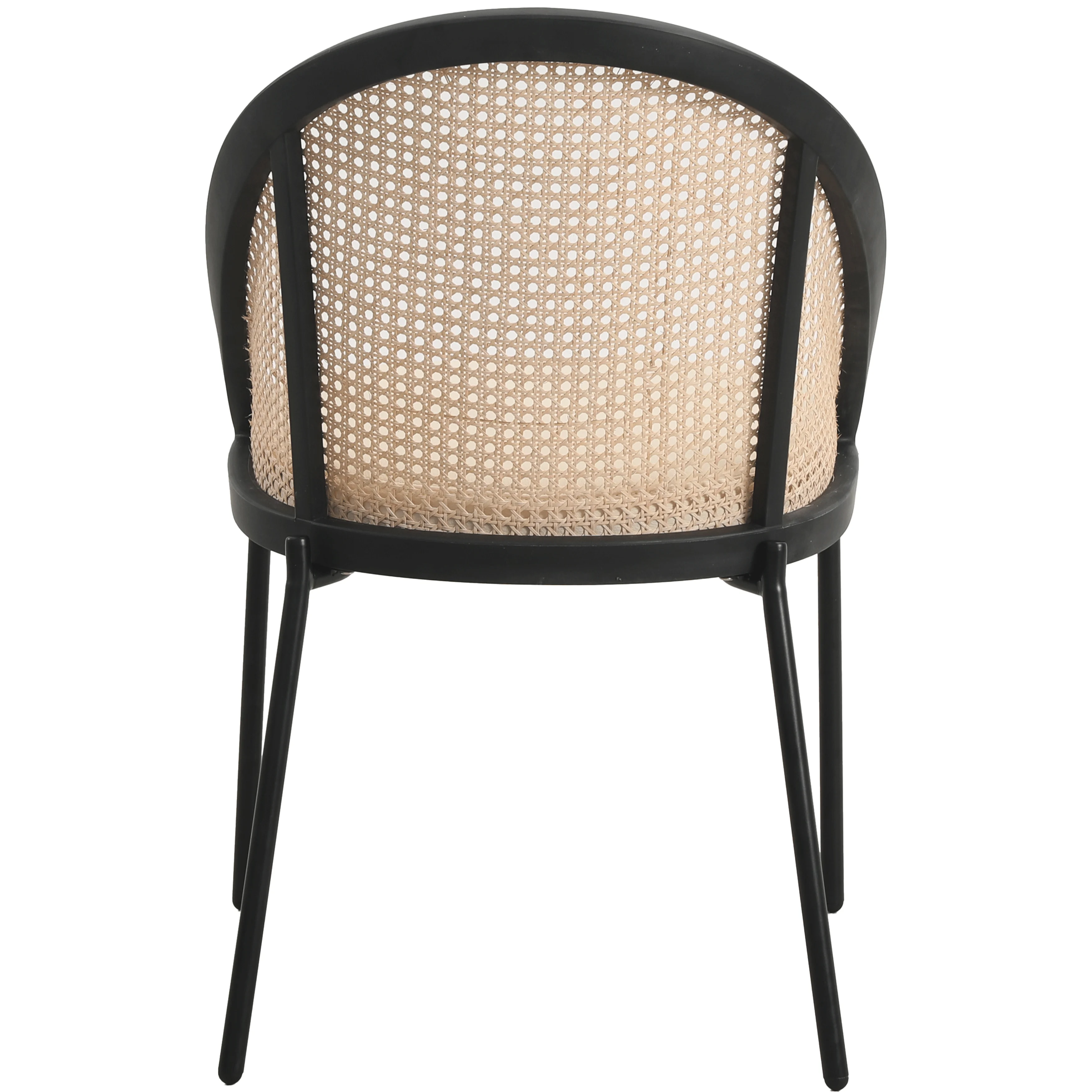 Urbane Collection Modern Dining Chair With Wicker back in Cream